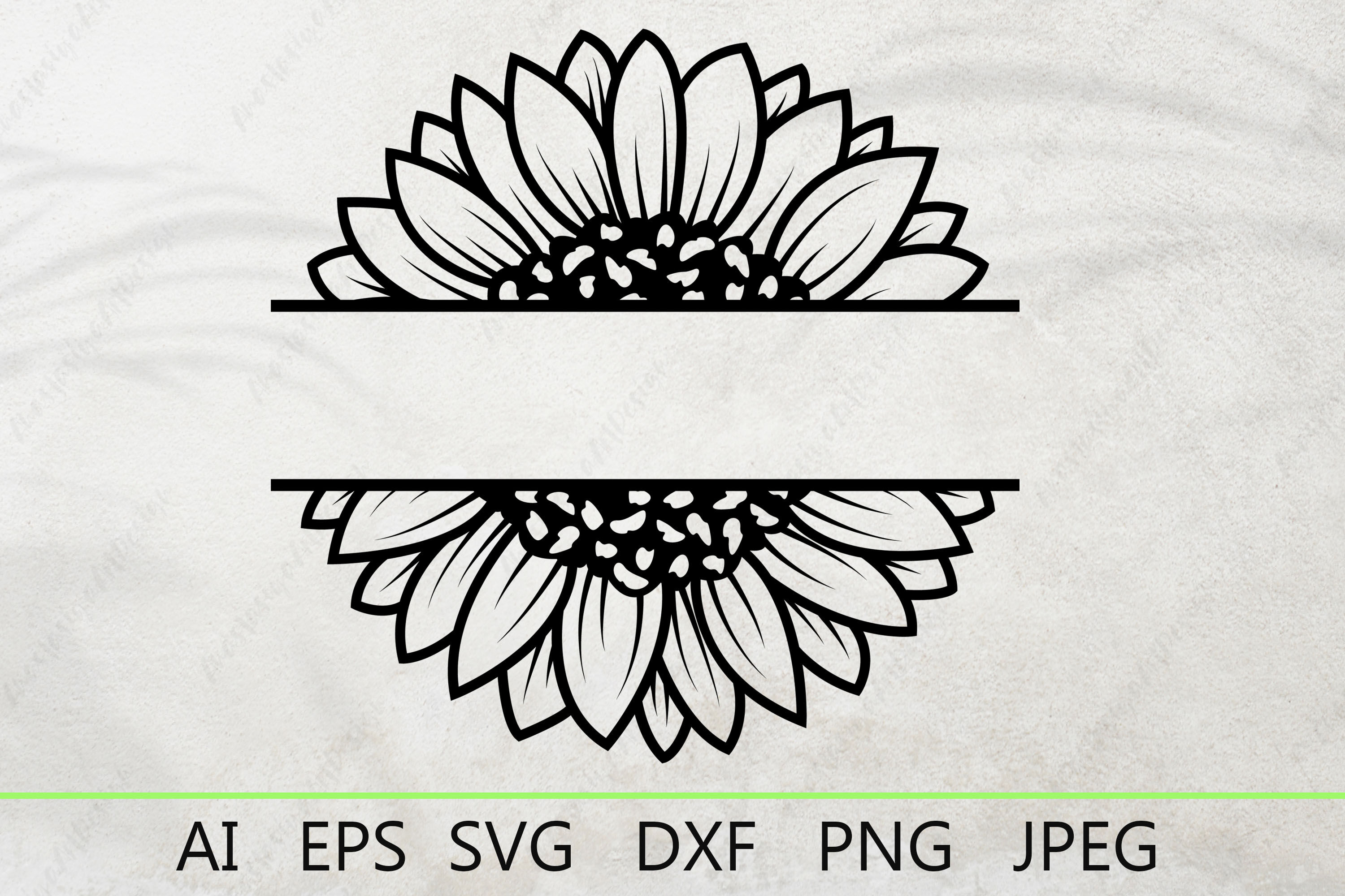 Sunflower split monogram svg, Flower monogram border By Ananas ...