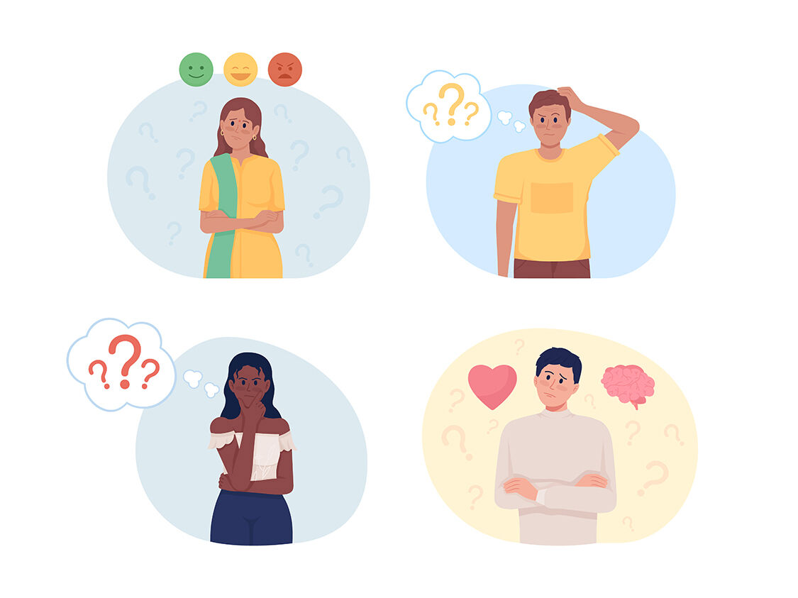 Hesitating people vector isolated illustrations set By ntl-studio ...