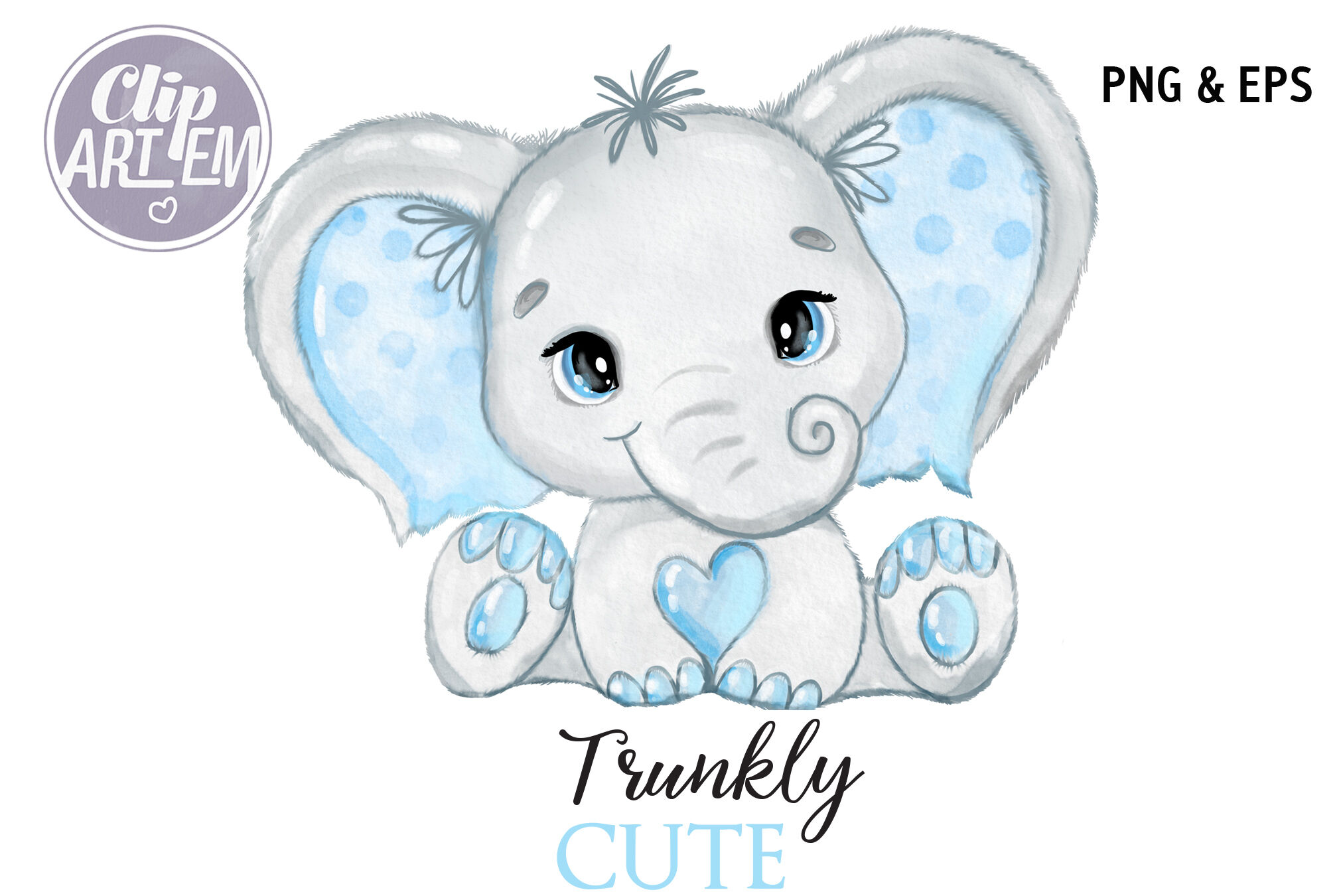 baby blue elephant clip art