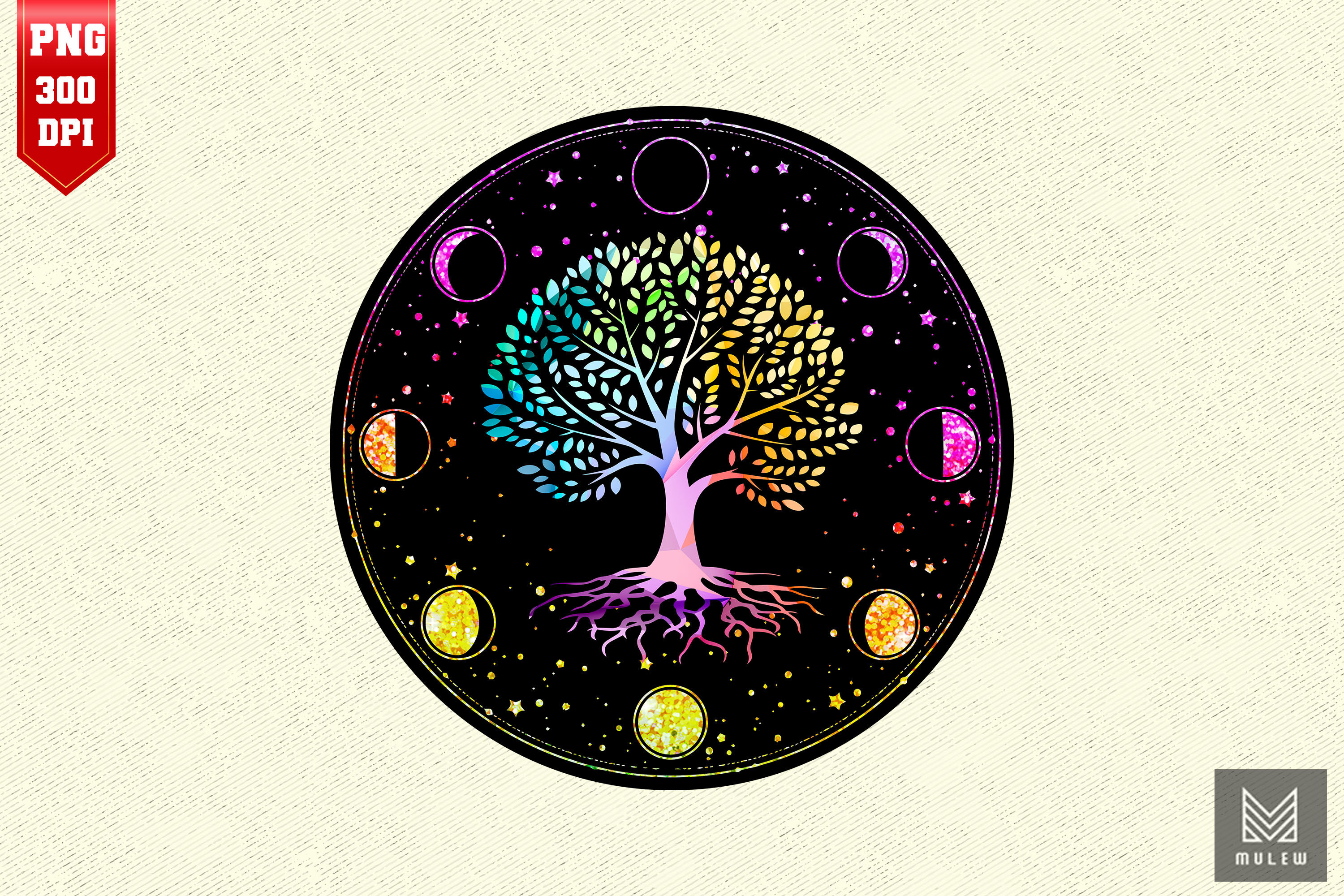 Moon Phase Tree Of Life Meditation Yoga By Mulew Art