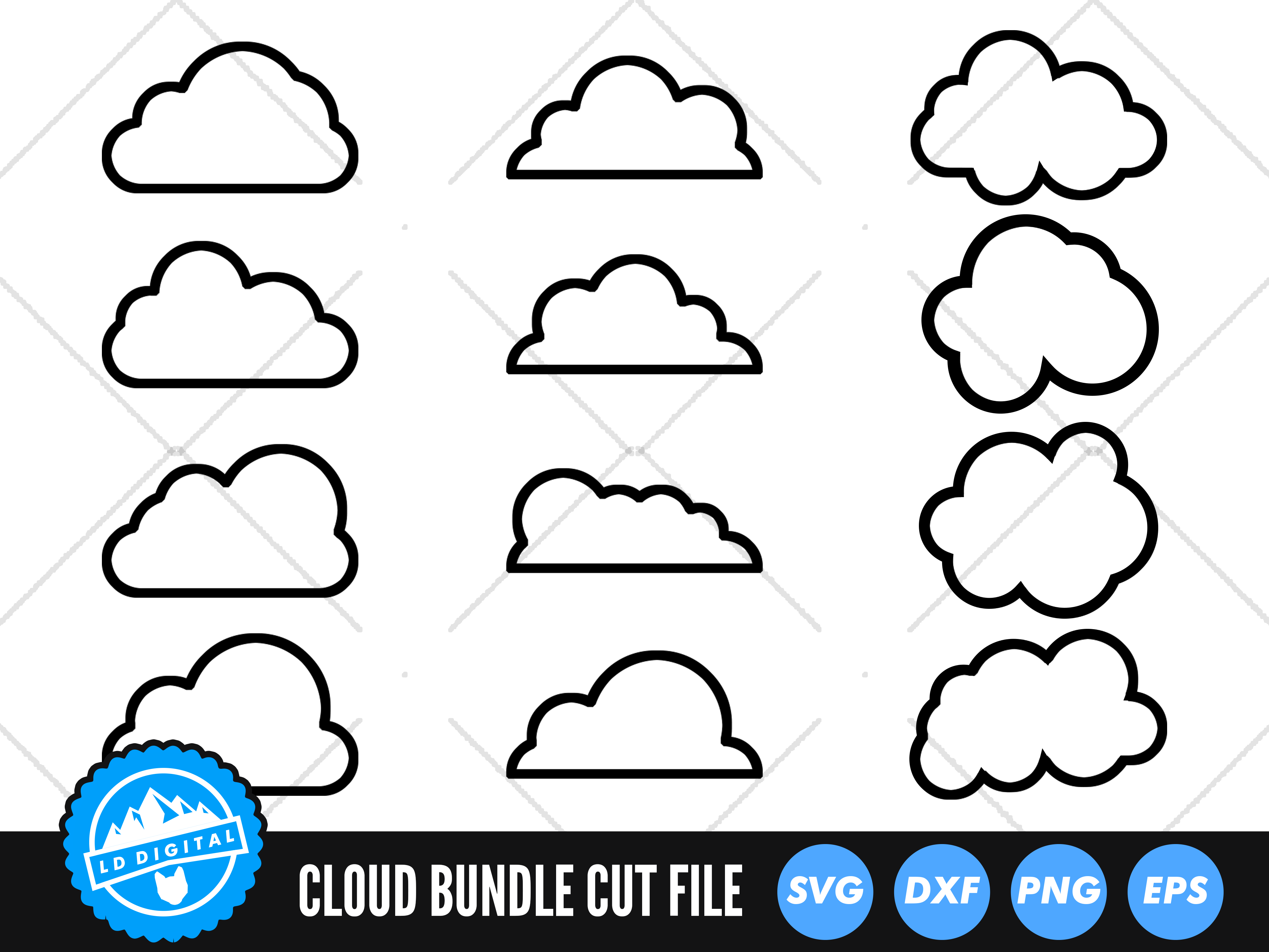 Chinese Cloud Cut Out Element PNG & SVG Design For T-Shirts