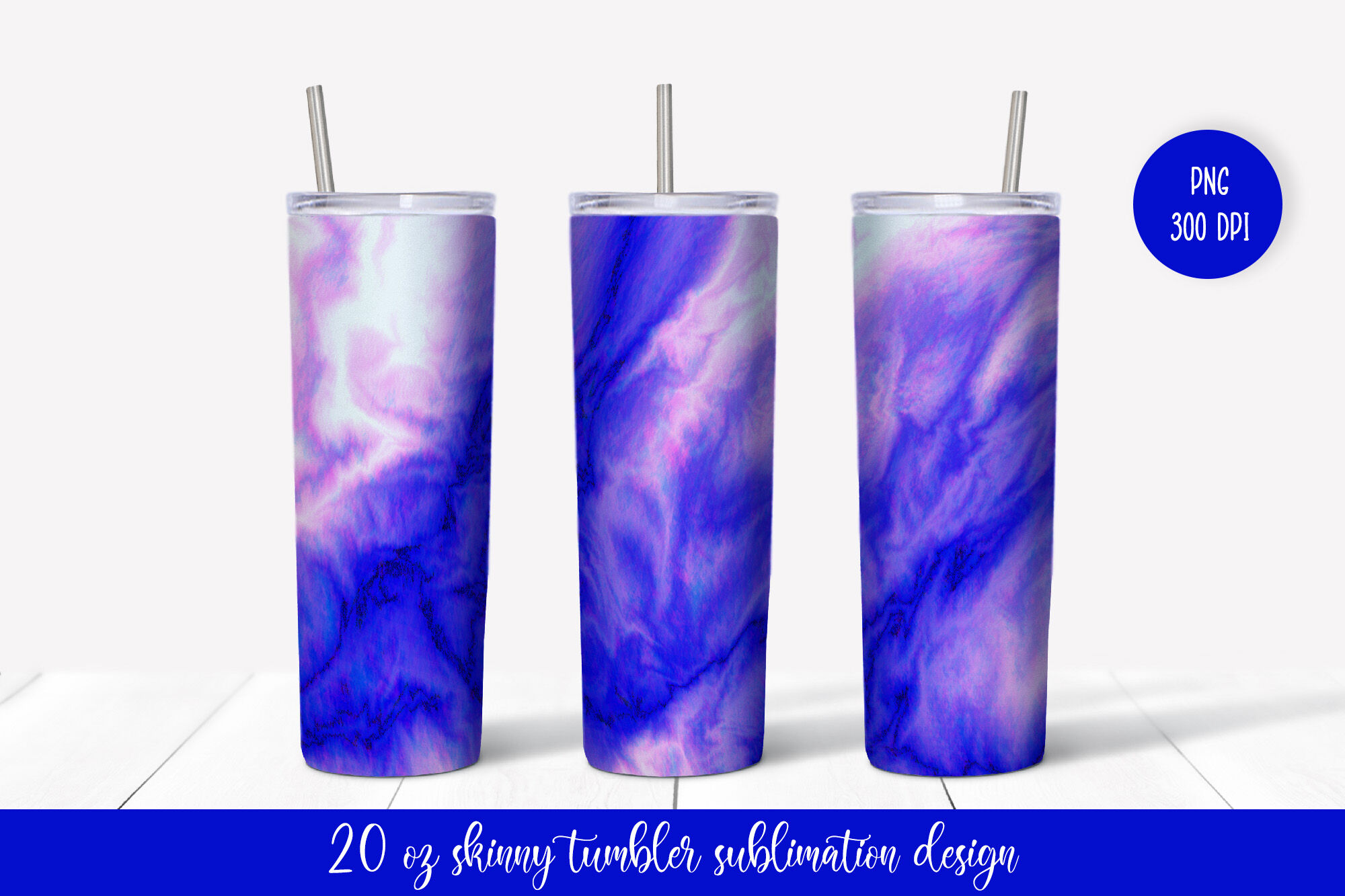 Blue Purple Tumbler Sublimation Wrap Marble Tumbler Design By