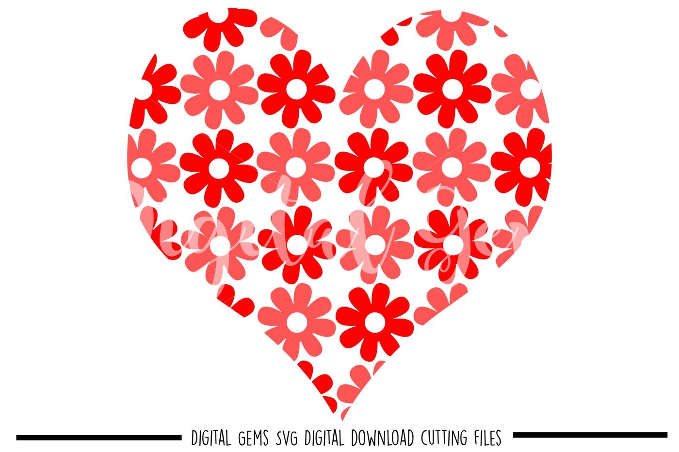 Flower Heart SVG / DXF / EPS / PNG Files By Digital Gems | TheHungryJPEG