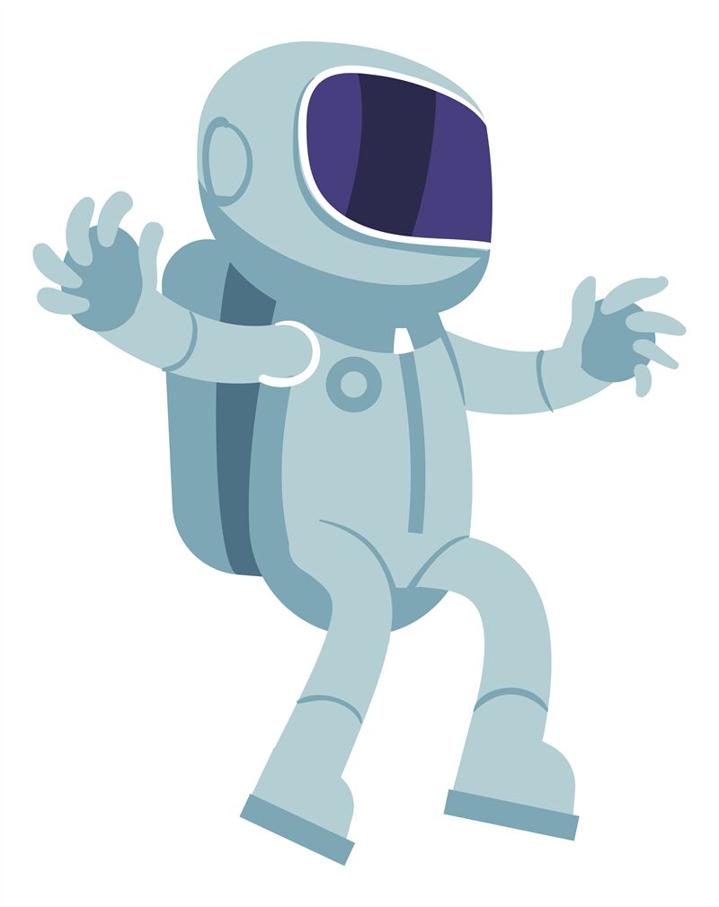 Astronaut isolated. Cartoon character in spacesuit, explore space cost ...