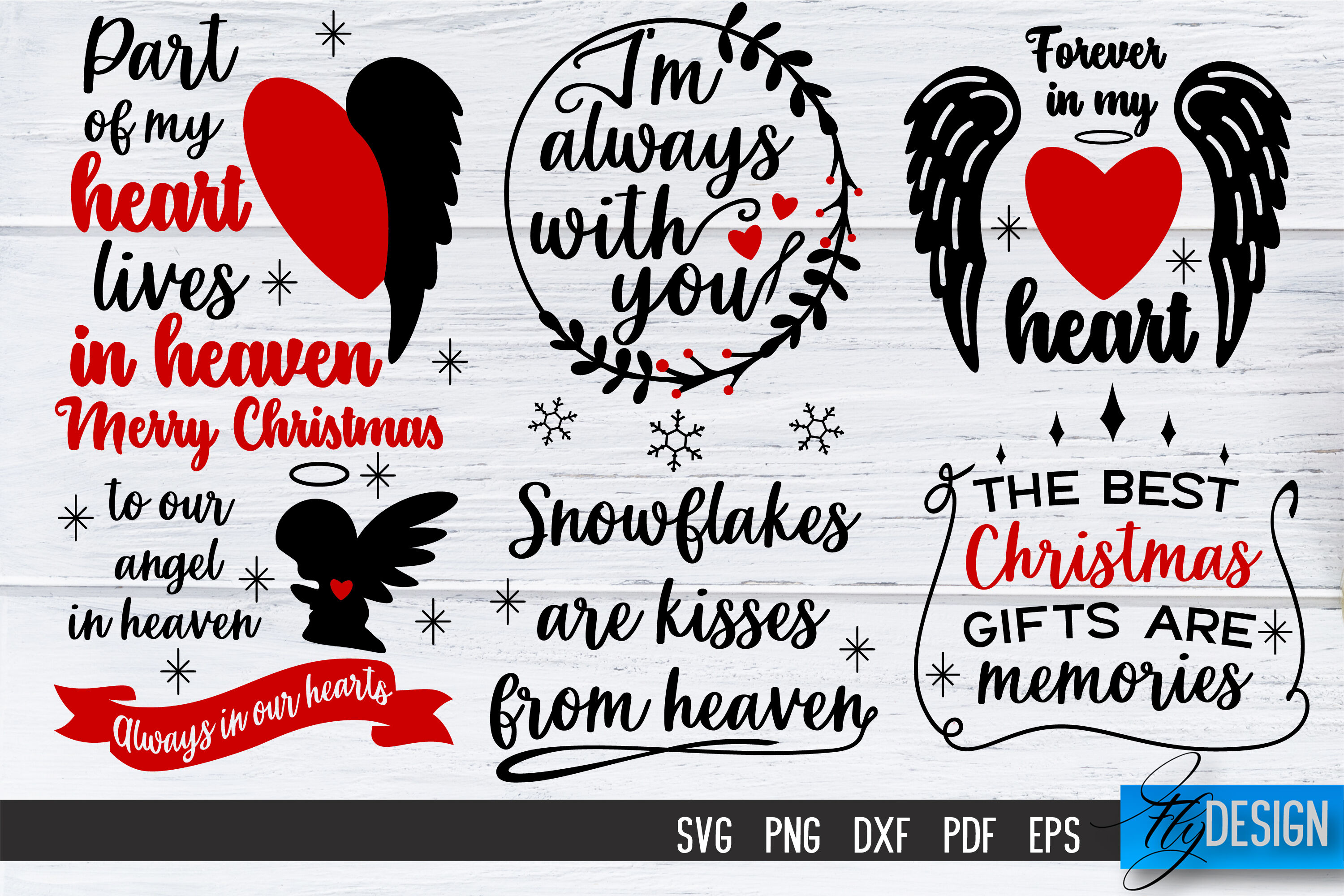 Christmas in Heaven SVG Bundle | Christmas Memorial SVG By Fly Design ...