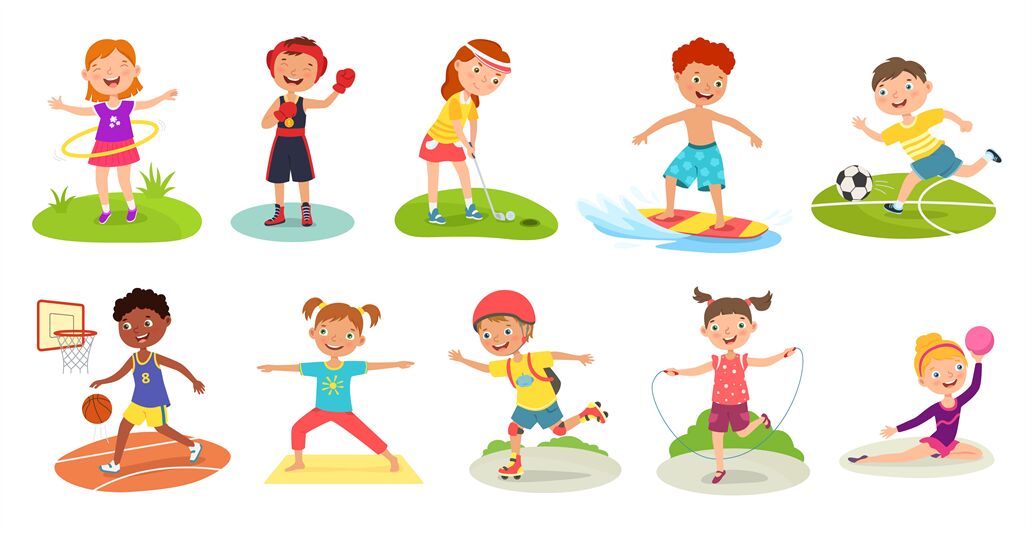 kids being active clipart
