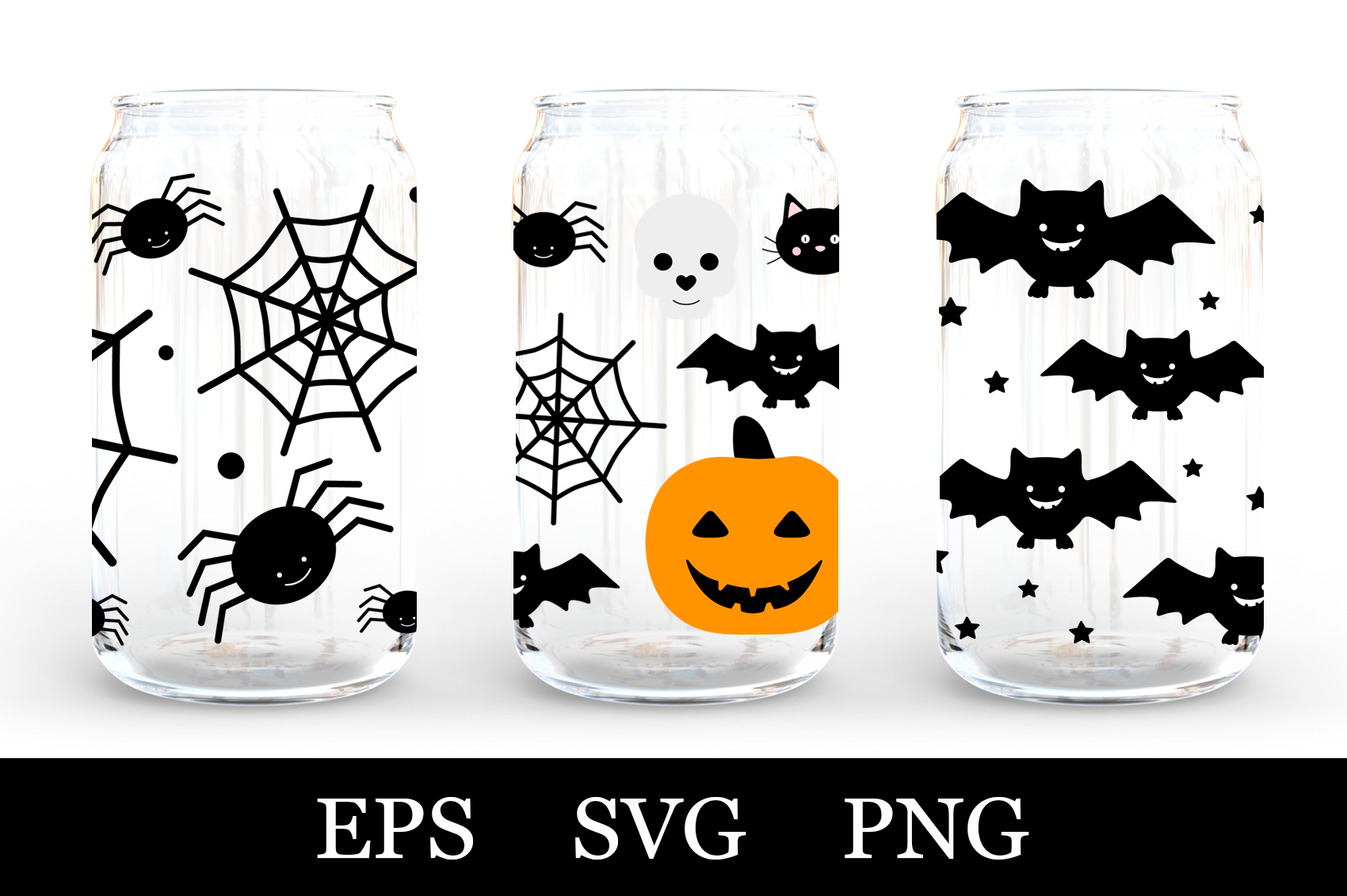 Halloween Beer Can Glass/bats Glass Can/halloween Glass 