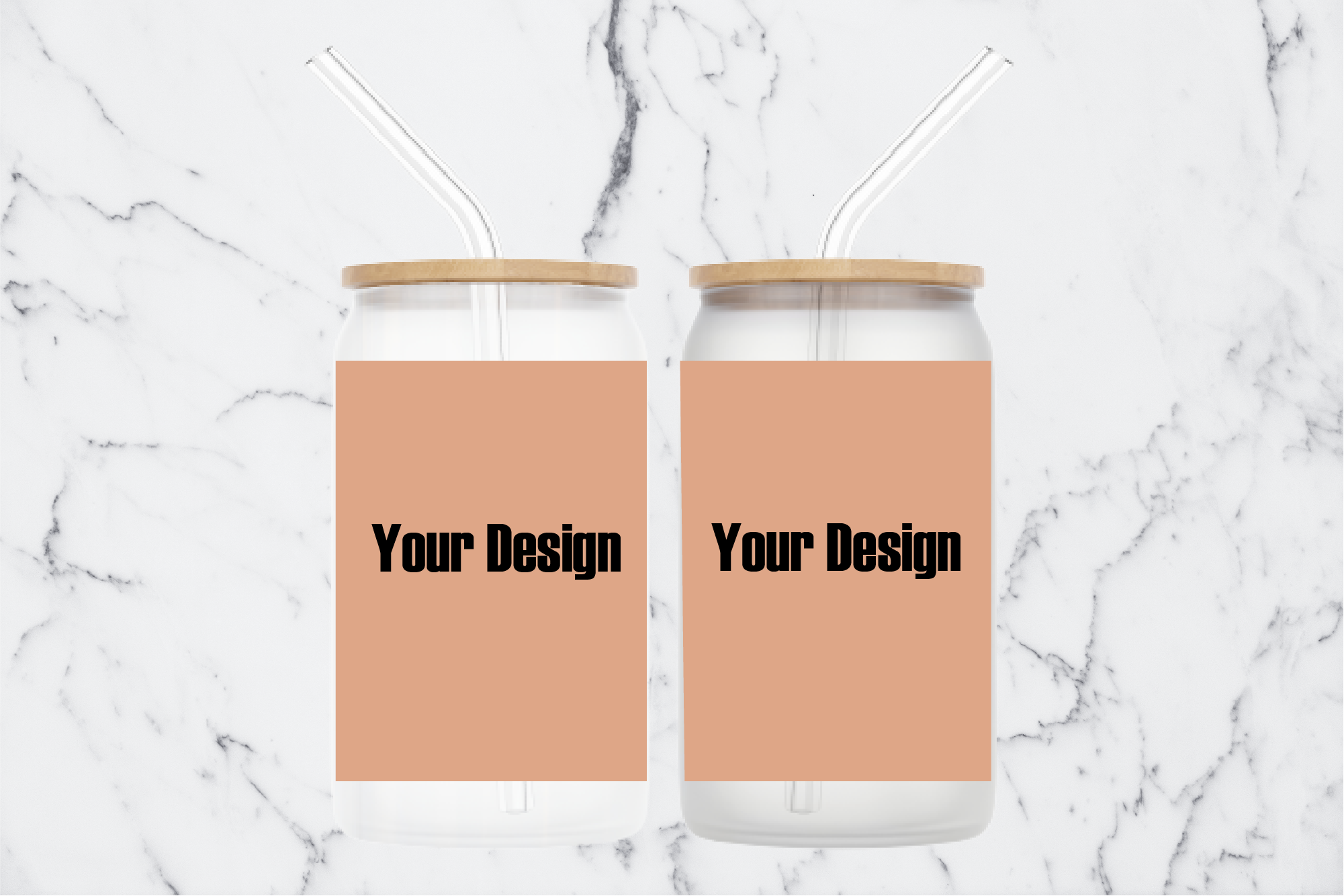 Premium PSD  16 oz glass beer cup mockup, front view