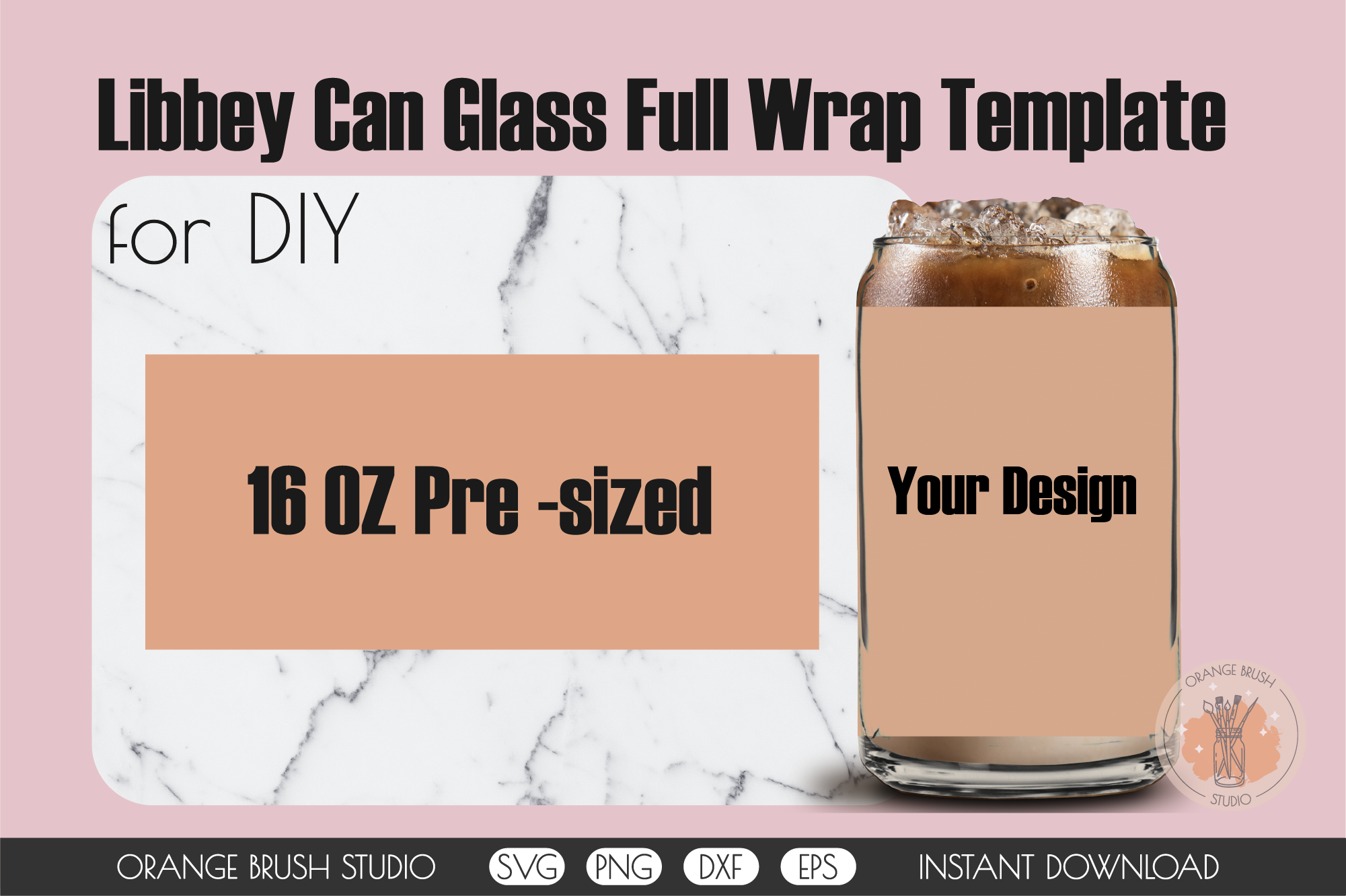 Libbey can glass 20 oz tumbler template Sublimation wrap