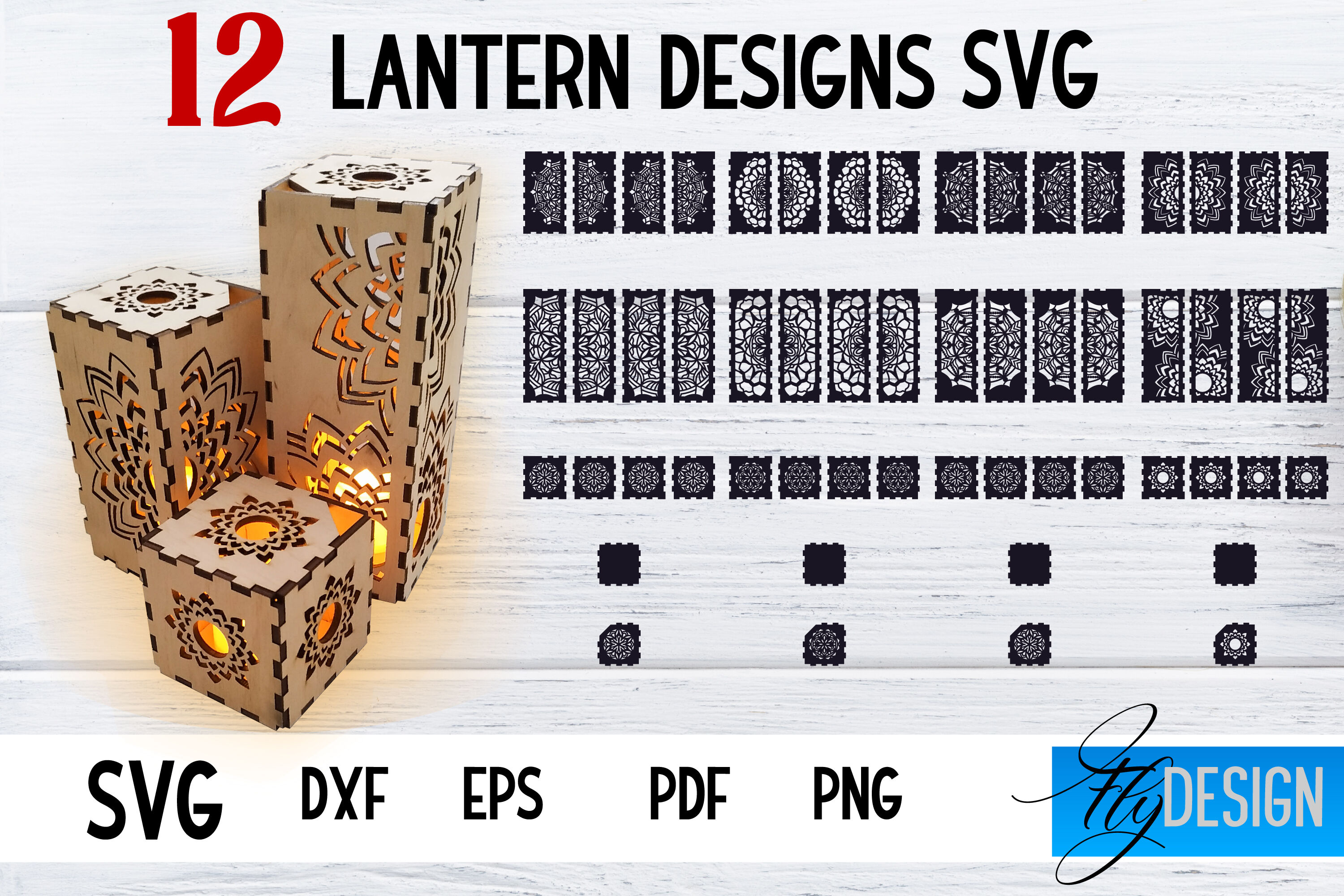 Lantern SVG Bundle  Laser Cut Lamp Graphic by flydesignsvg · Creative  Fabrica