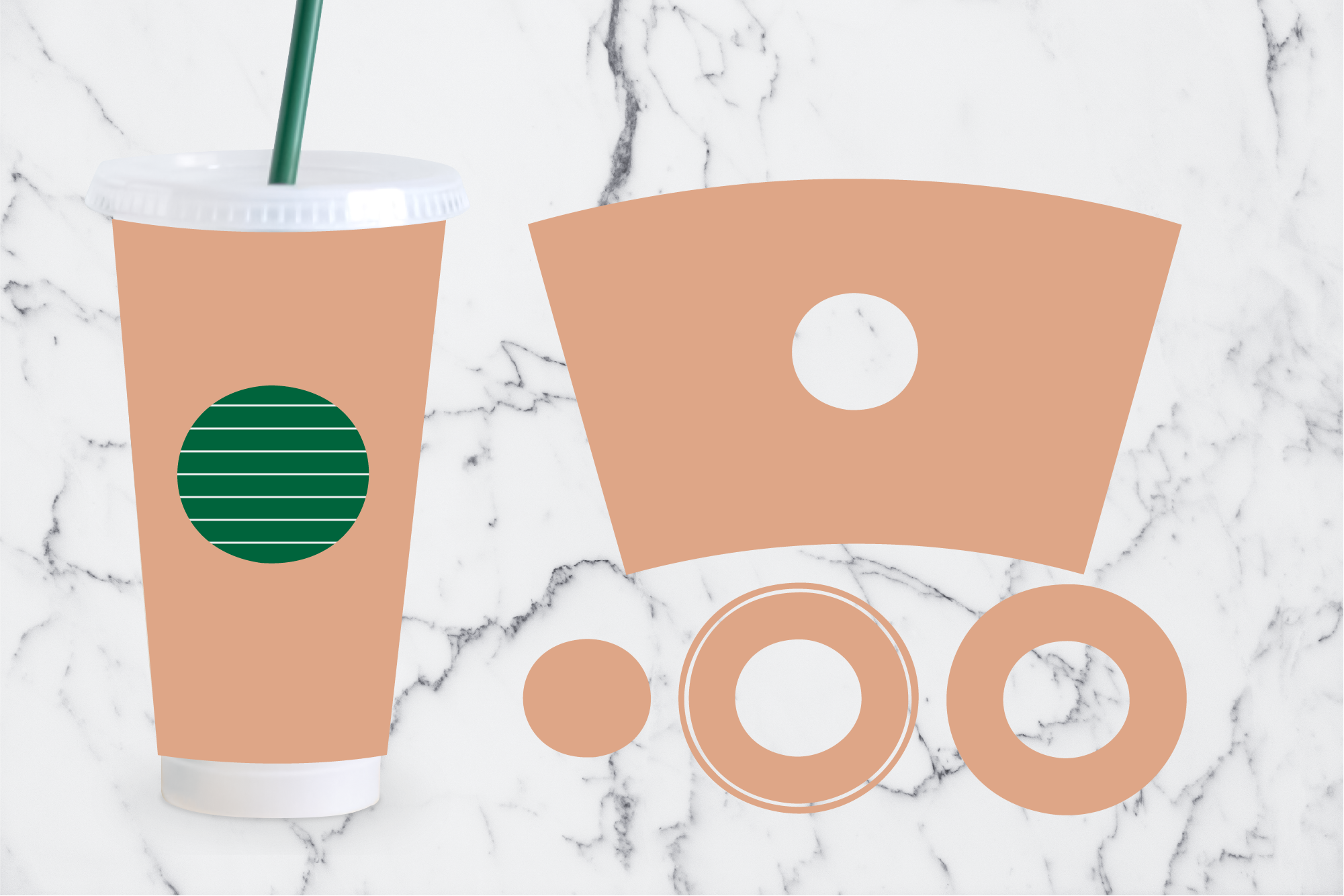 Full Wrap Template SVG - Cold Cup Wrap SVG - (1611676)
