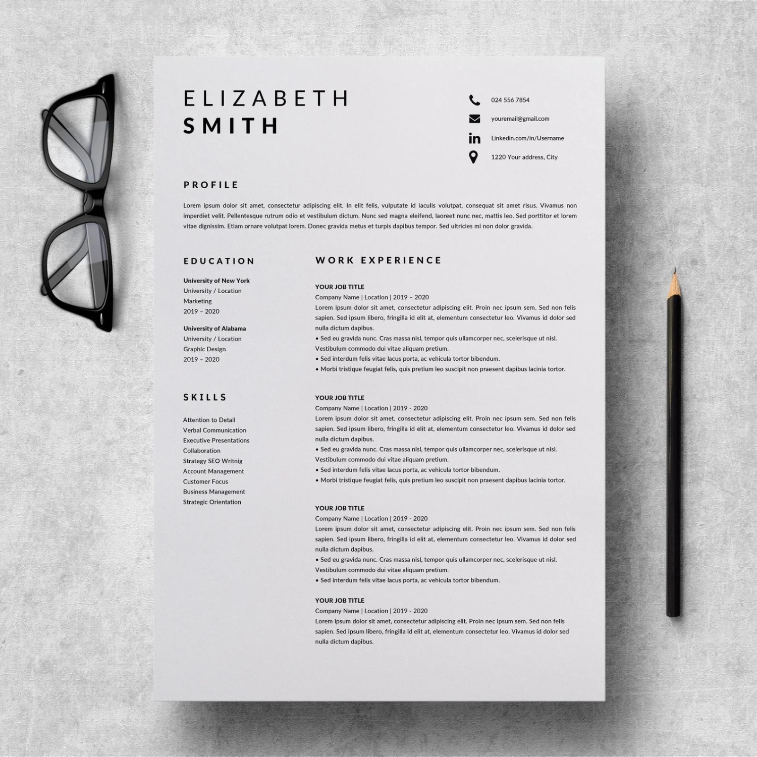 Canva Resume Template - Minimalist Executive Resume Elizabeth By 