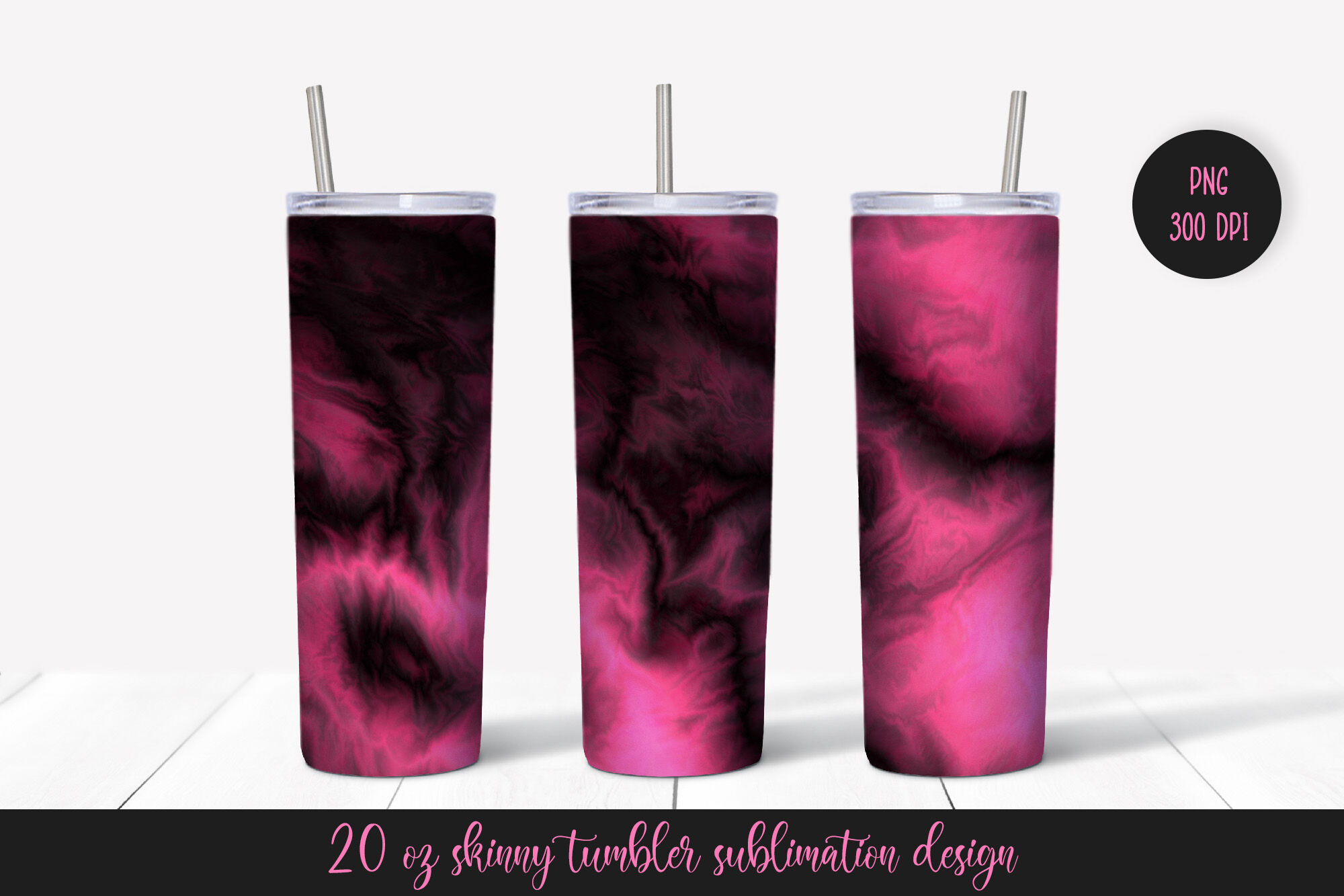 Pink Black Marble Tumbler Sublimation Wrap Abstract Tumbler Design By