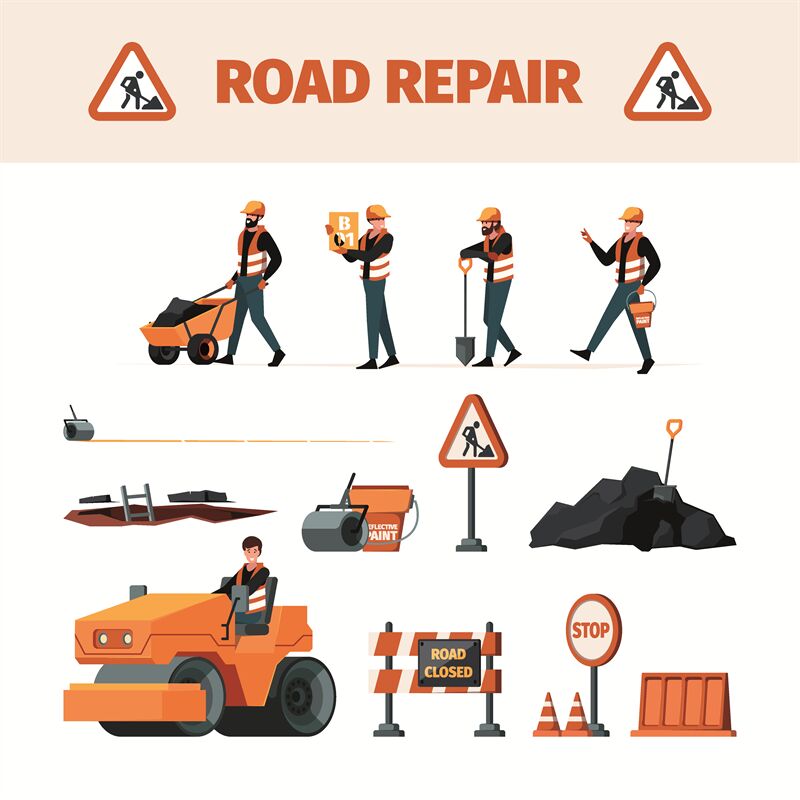 Road Builders Maintenance Machine And Support Instrument Tools For Re 