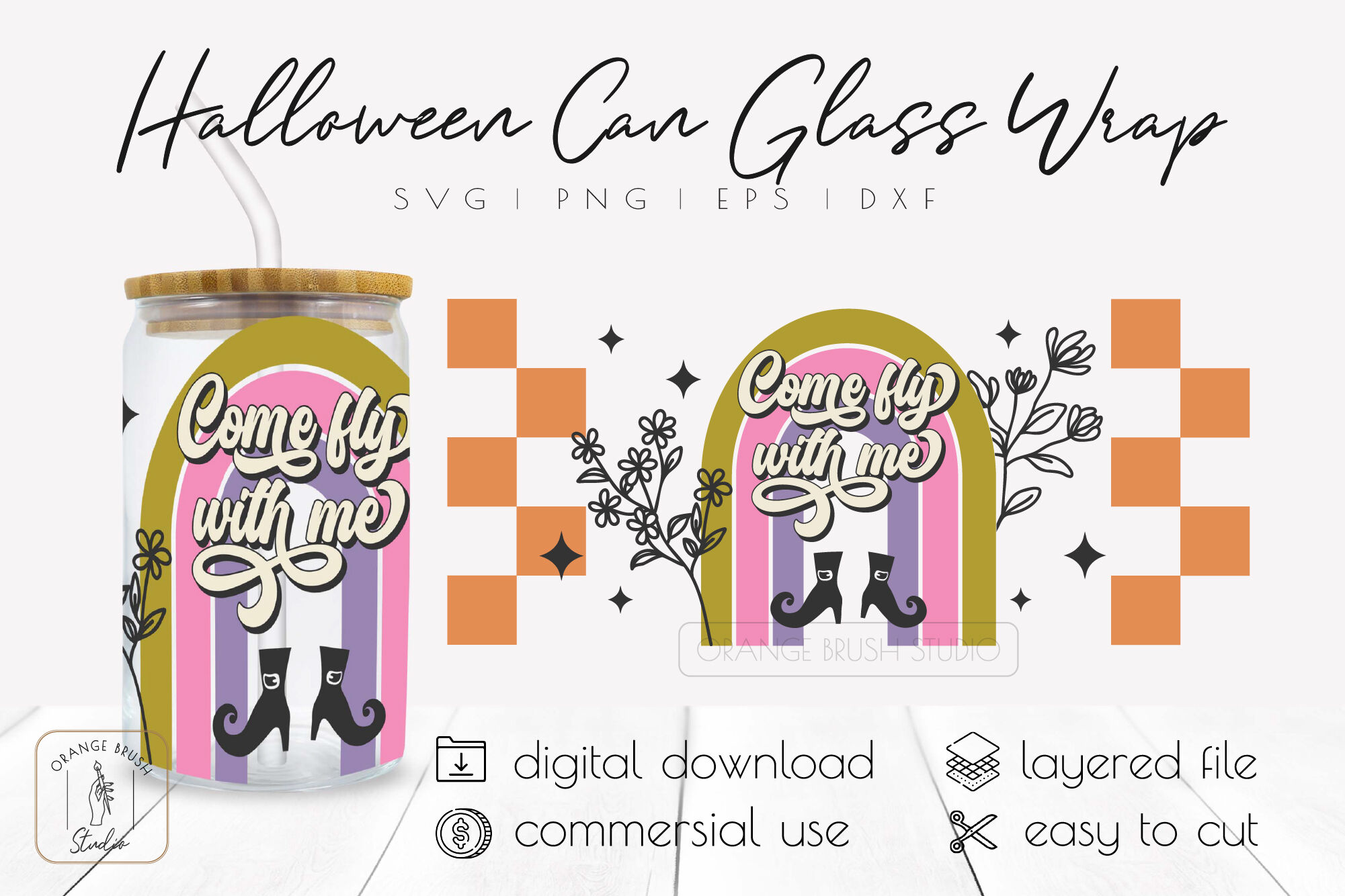 20 oz Beer Can Glass - Basic Witch Pun SVG with Magic Icons