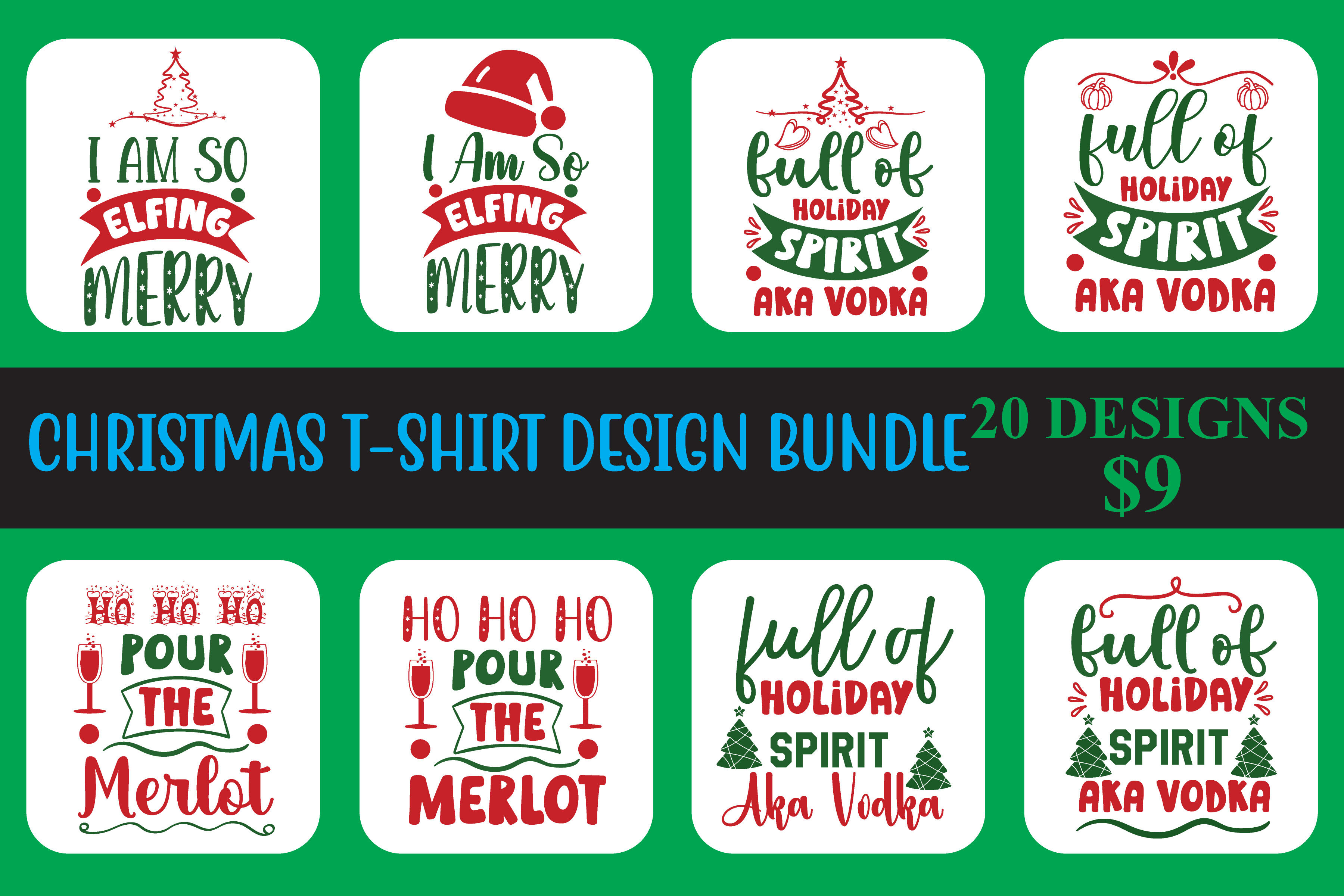 CHRISTMAS T SHIRT DESIGN BUNDLE By Designgallery65 | TheHungryJPEG