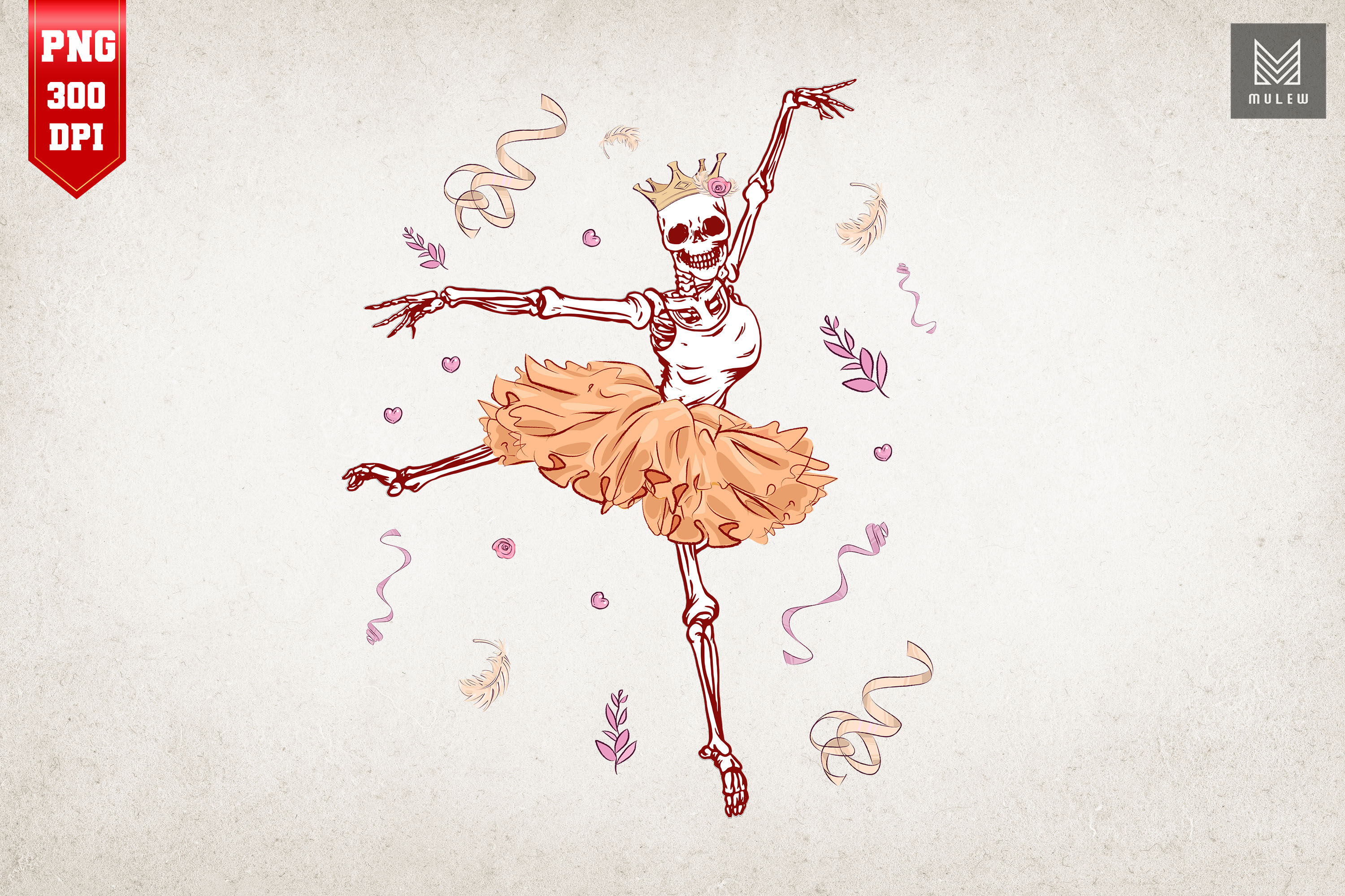 veltalende forbinde Notesbog Dancing Skeleton Ballerina Halloween By Mulew Art | TheHungryJPEG