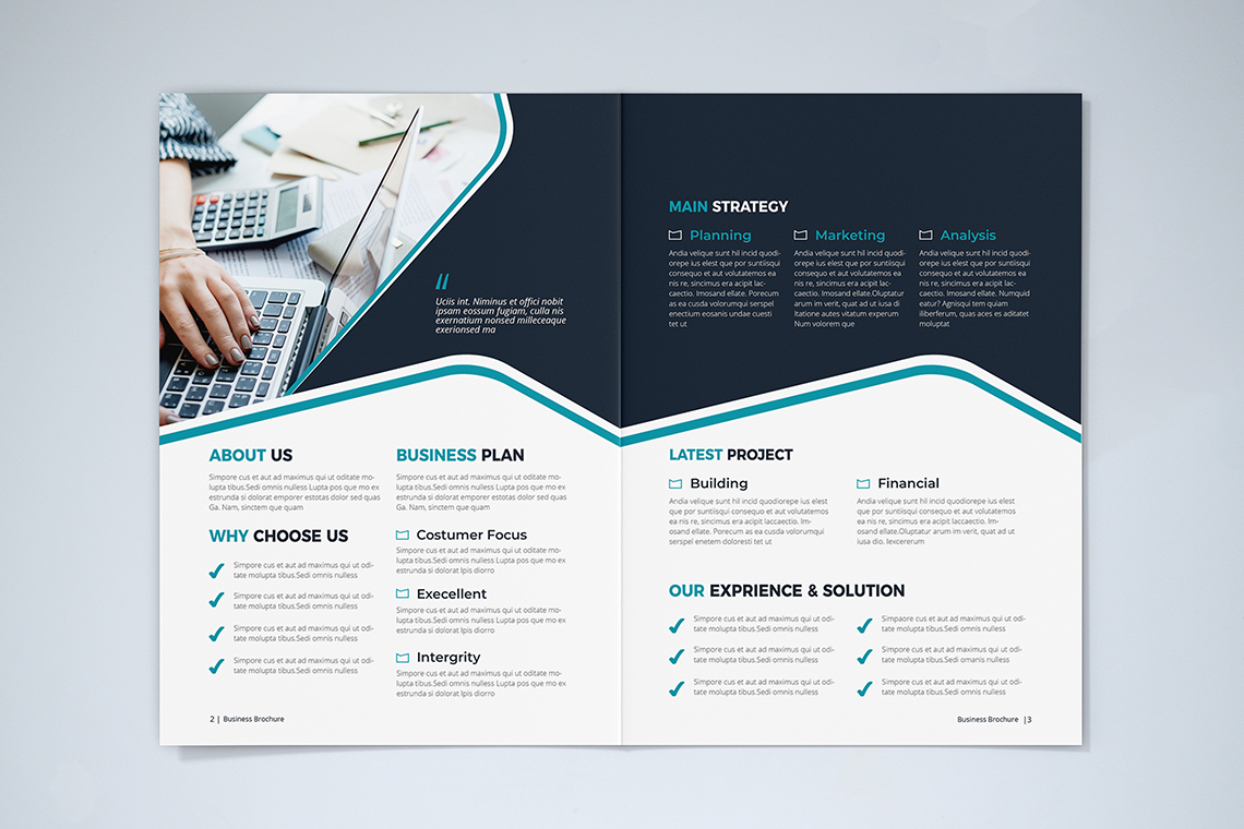 Bifold Modern Business Brochure Template By Unicode Studio | TheHungryJPEG