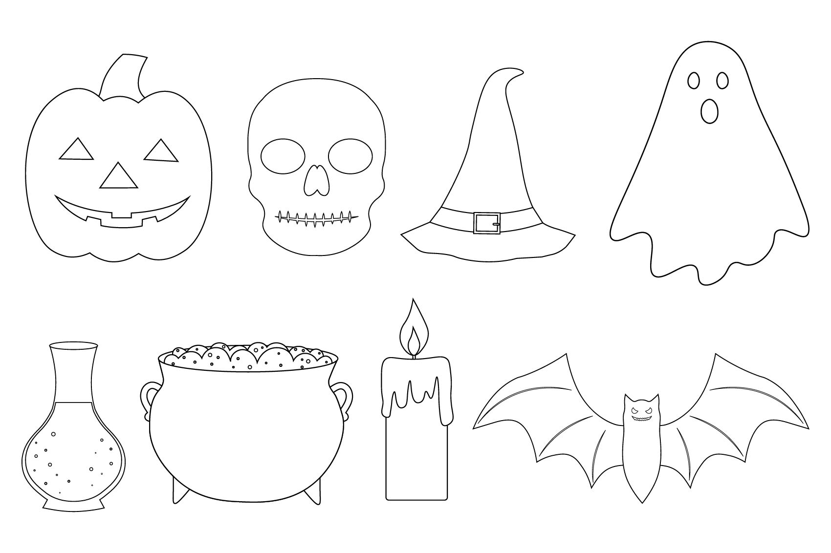 Halloween PNG/SVG Coloring Page Kit 4 Graphic by Webmark