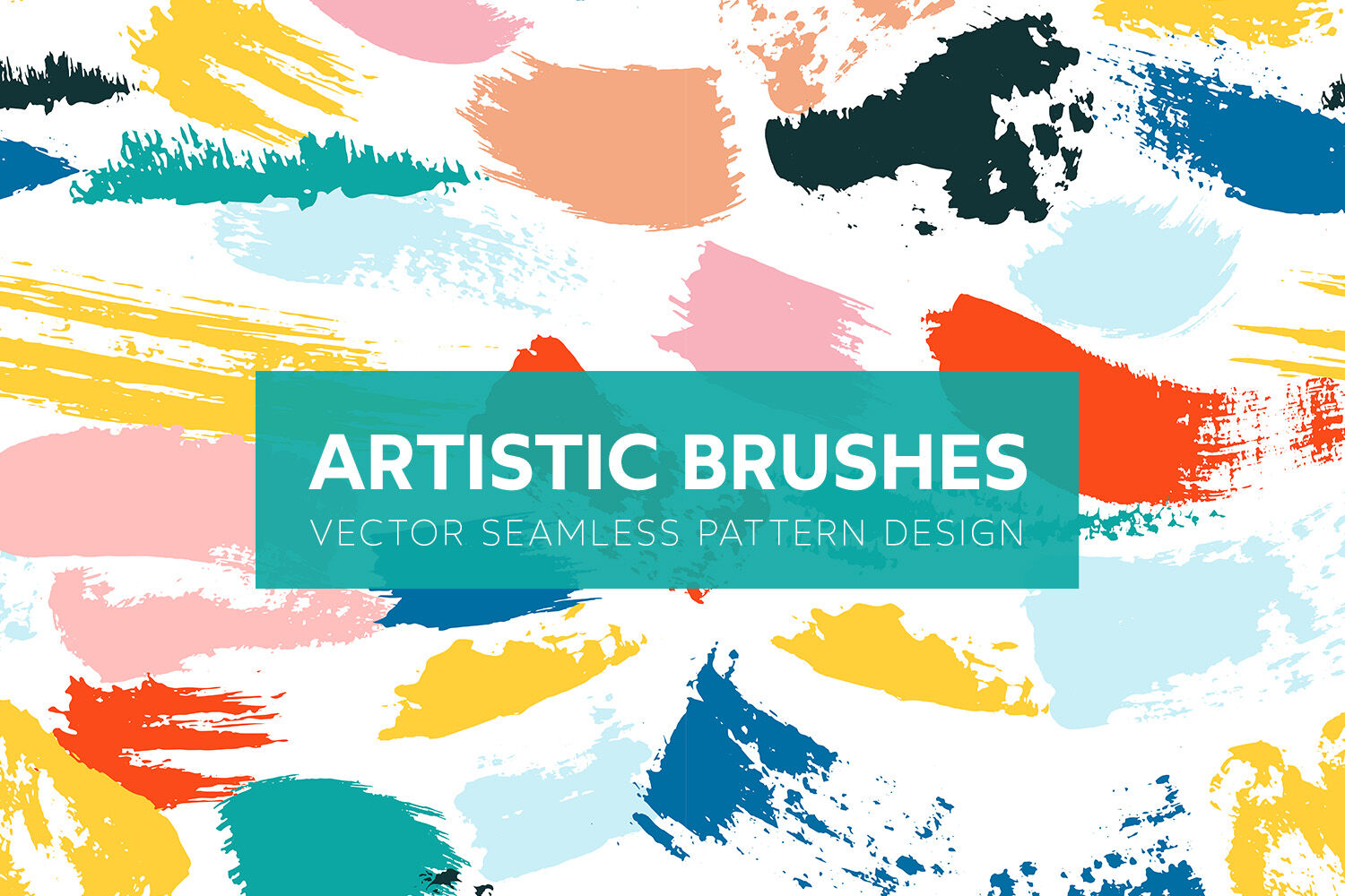 Artistic Brushes Seamless Pattern By MalyskaStudio | TheHungryJPEG