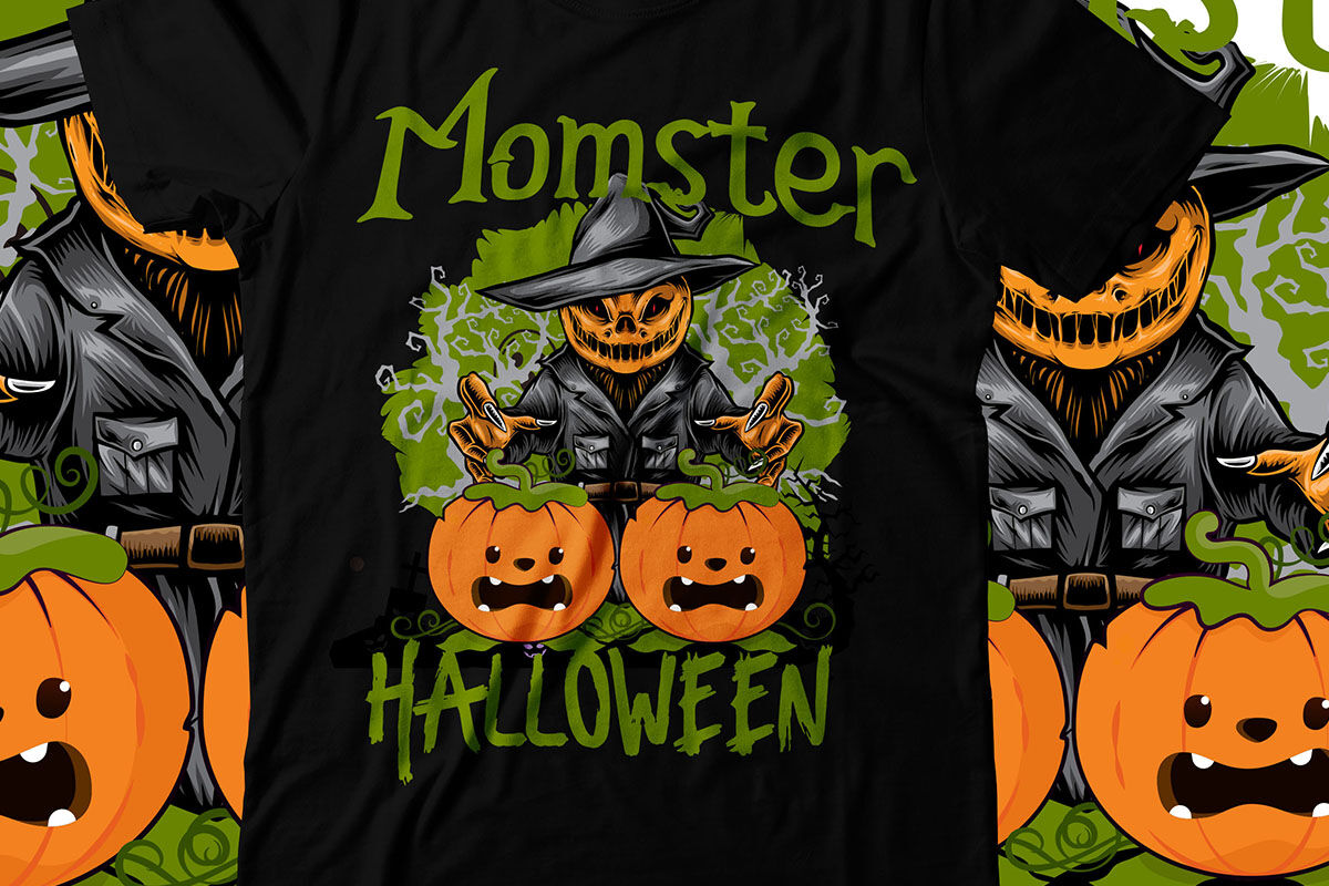 Momster Halloween T-Shirt Design , Halloween T-Shirt Design By Rana  Creative