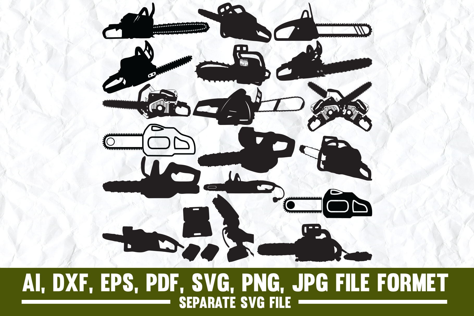 Chainsaw Design SVG PNG DXF EPS PDF