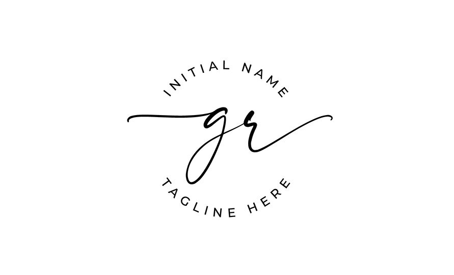 Handwritten Logo, Premade Logo, gr Initial Letters, Monogram By Smart ...