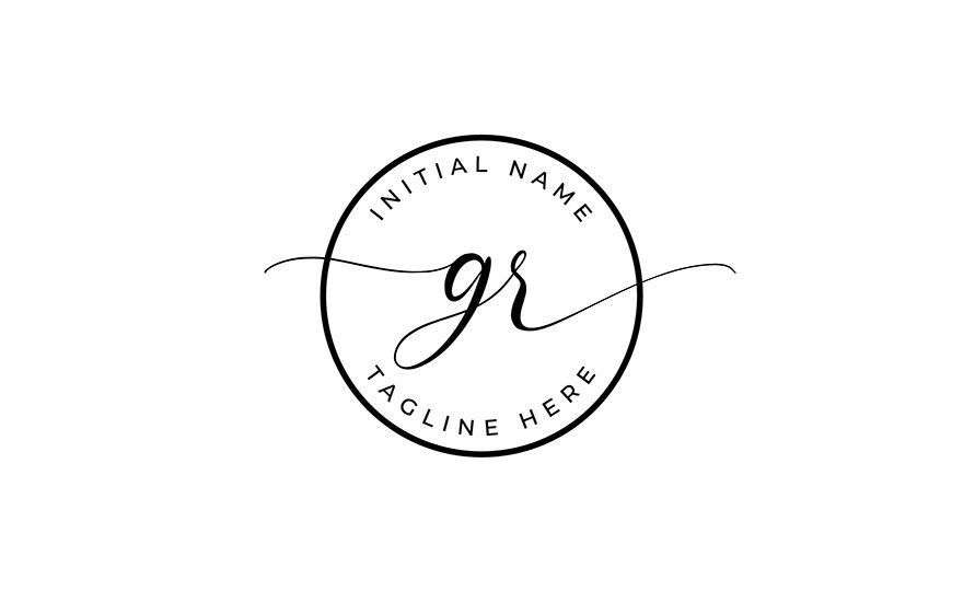 Handwritten Logo, Premade Logo, gr Initial Letters, Monogram By Smart ...