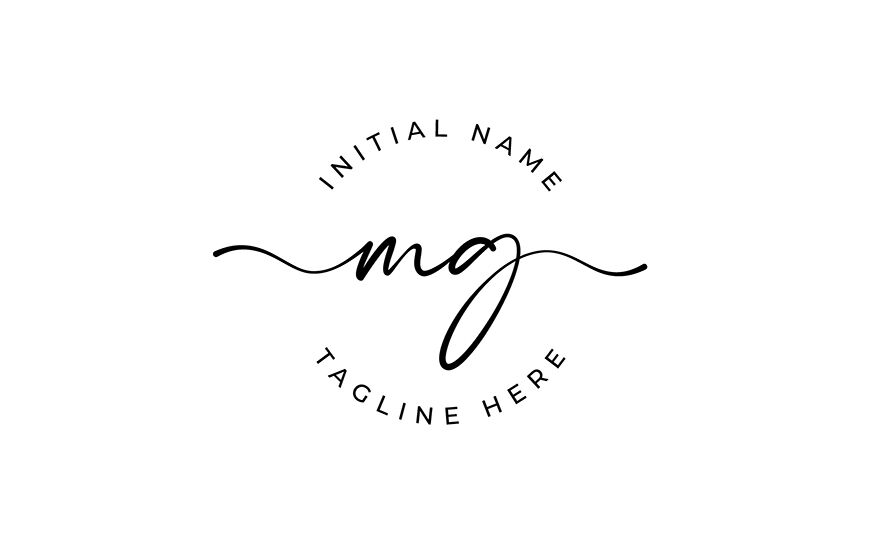 Handwritten Logo, Premade Logo, mg Initial Letters, Monogram By Smart Works