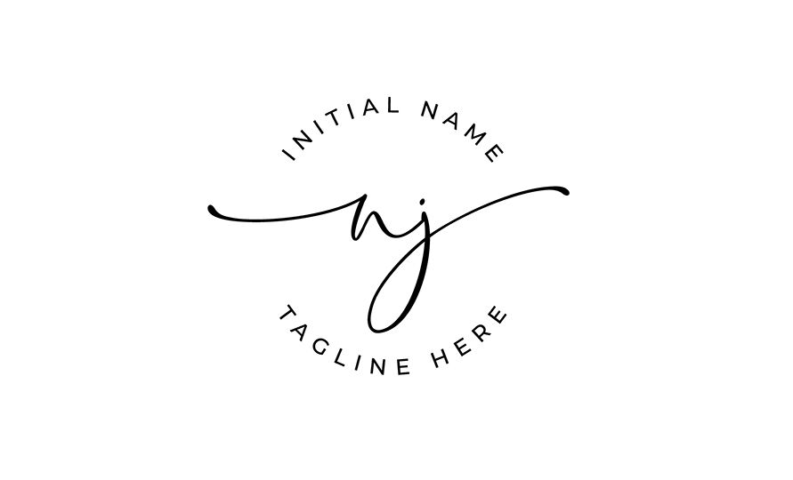 Handwritten Logo, Premade Logo, nj Initial Letters, Monogram By Smart ...