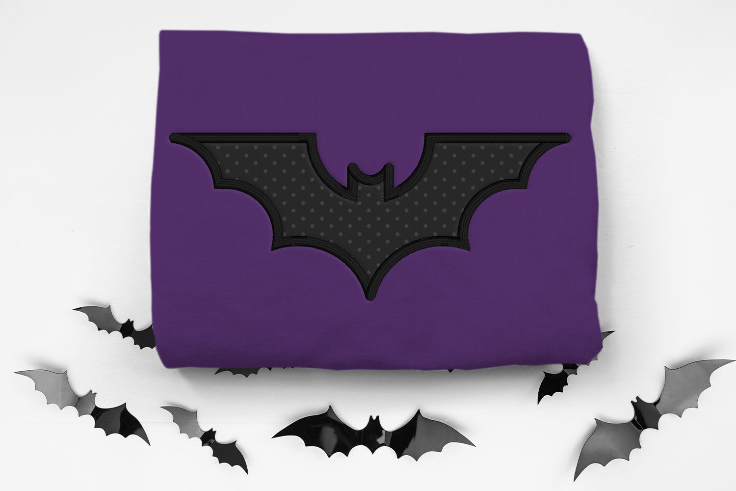 Bat Silhouette Halloween Machine Embroidery Design. 4 Sizes