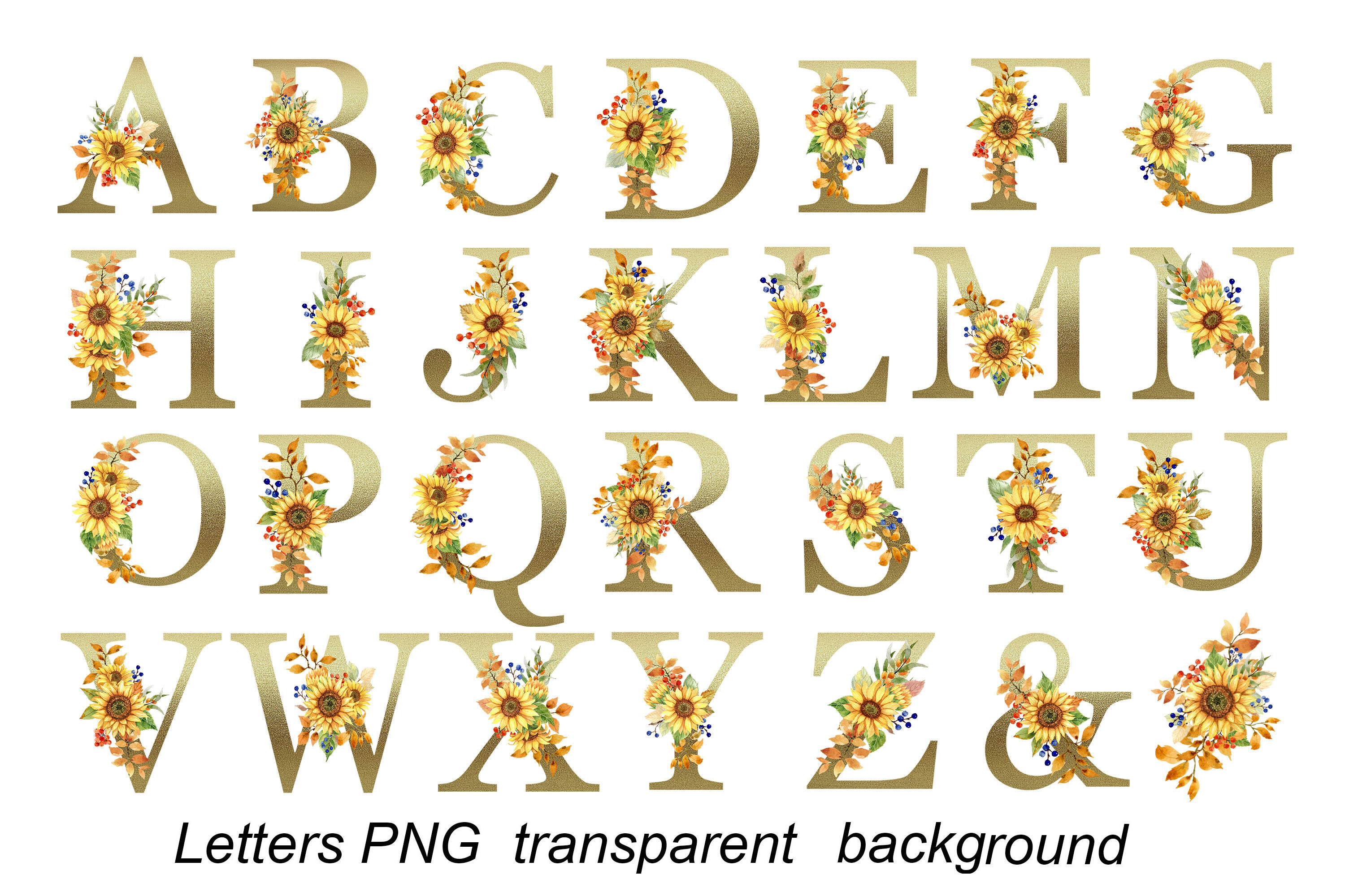 Alphabet with watercolor flowers, letters, numbers.Flower letters and ...