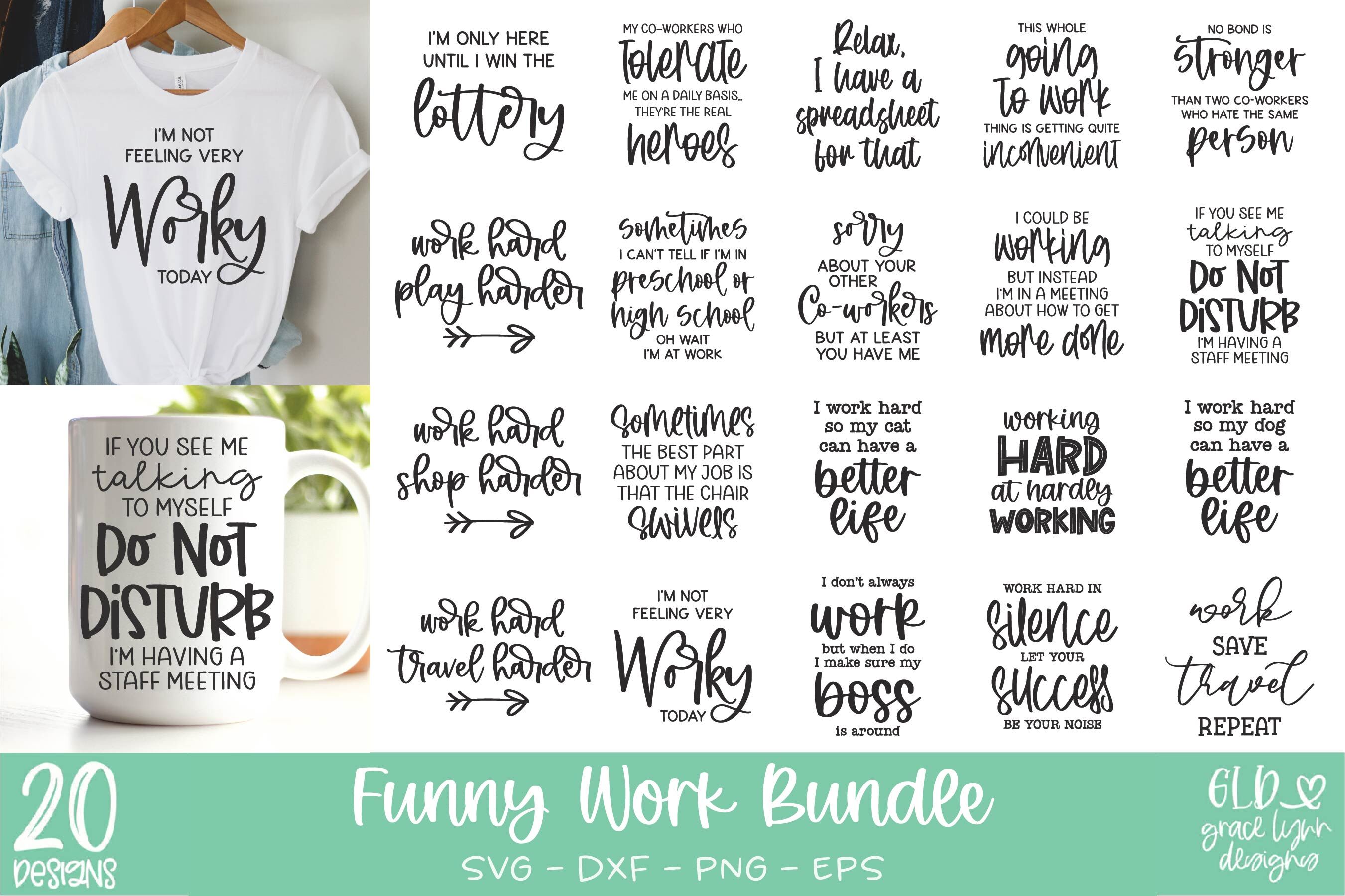 Funny Work SVG Bundle | Office Humor SVG Quotes By Grace Lynn Designs |  TheHungryJPEG