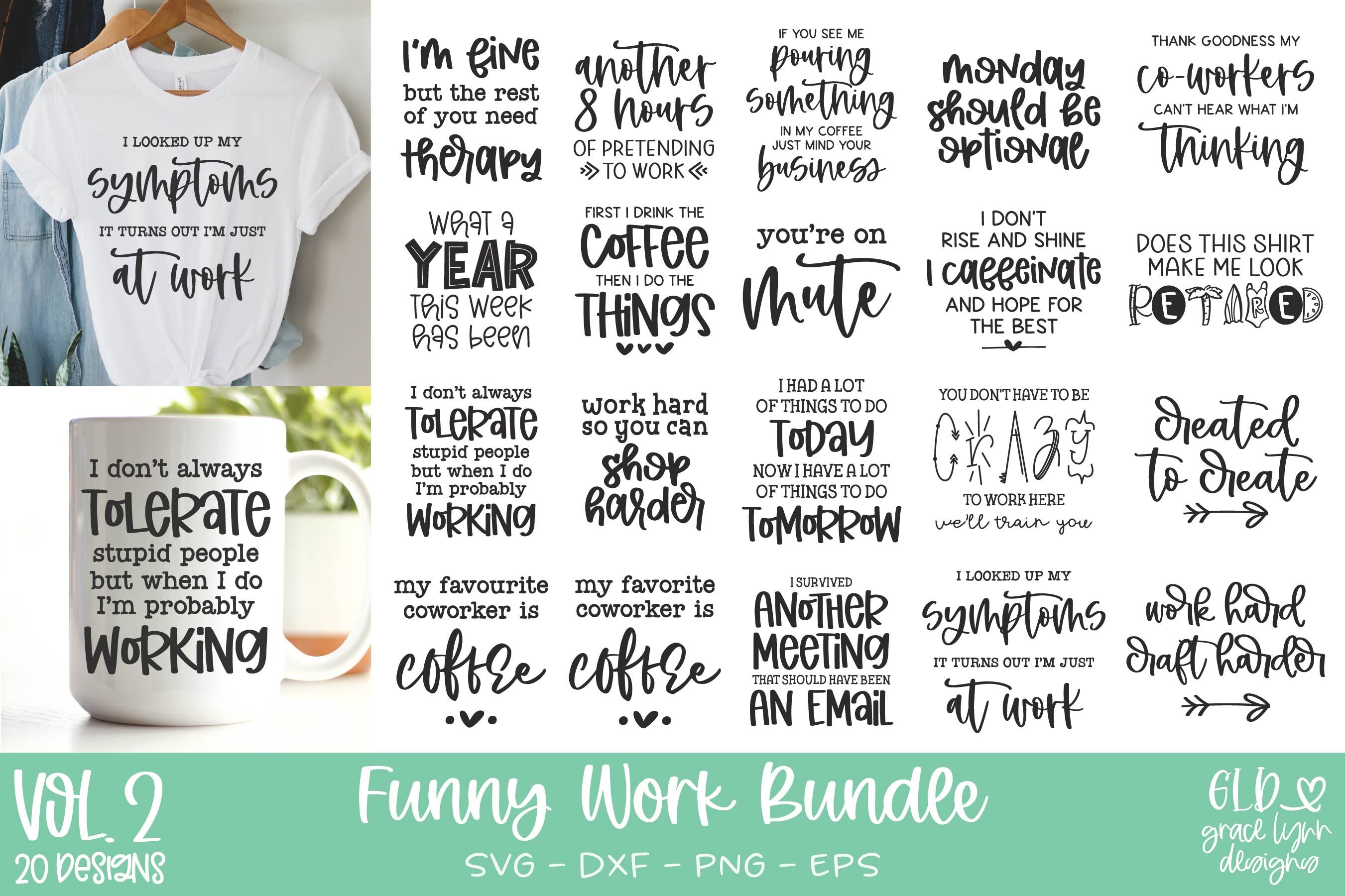 Funny Work SVG Bundle Vol. 2 | Office Humor SVG Quotes By Grace Lynn  Designs | TheHungryJPEG