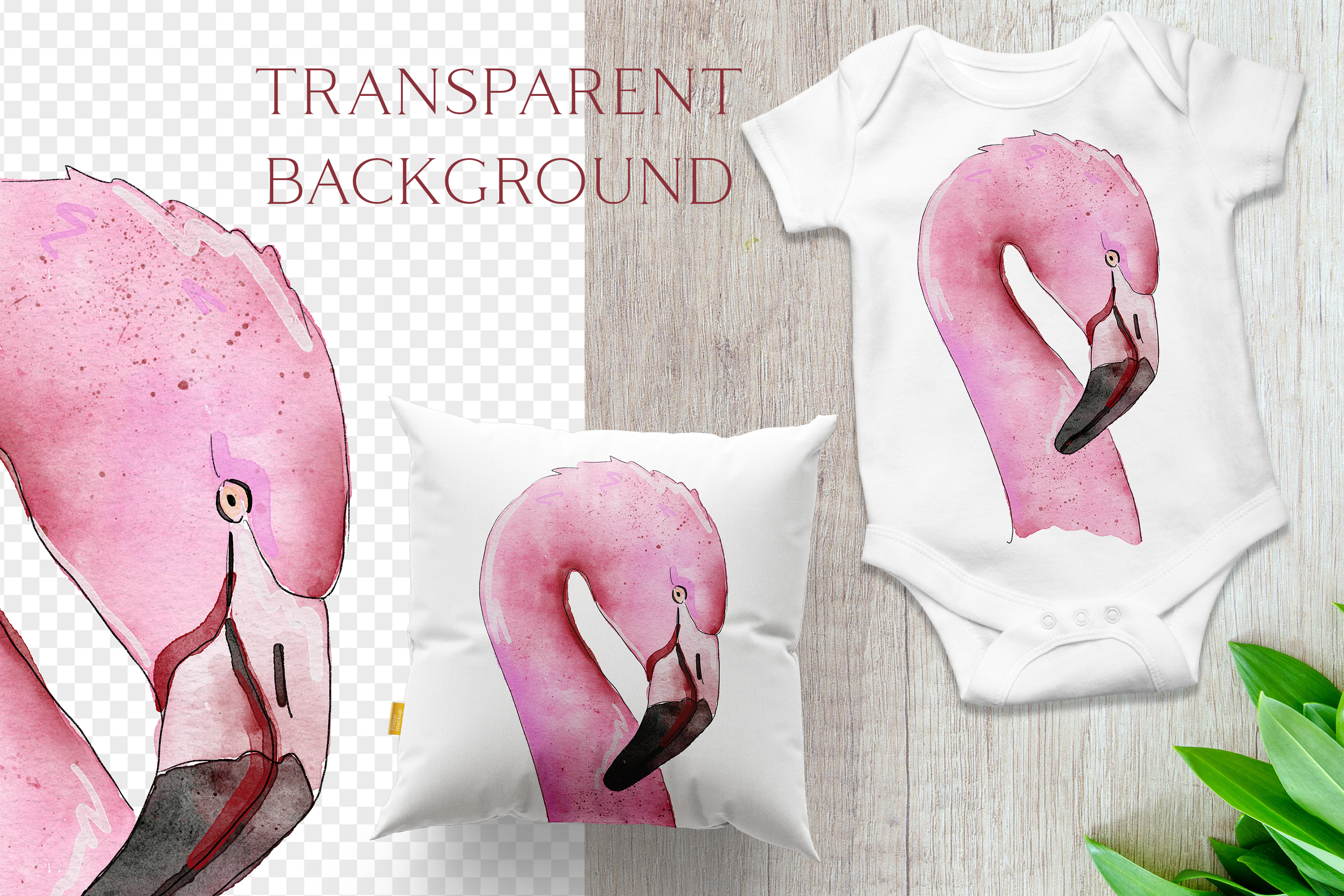 Watercolor flamingo sublimation png t-shirt design By Flamingo