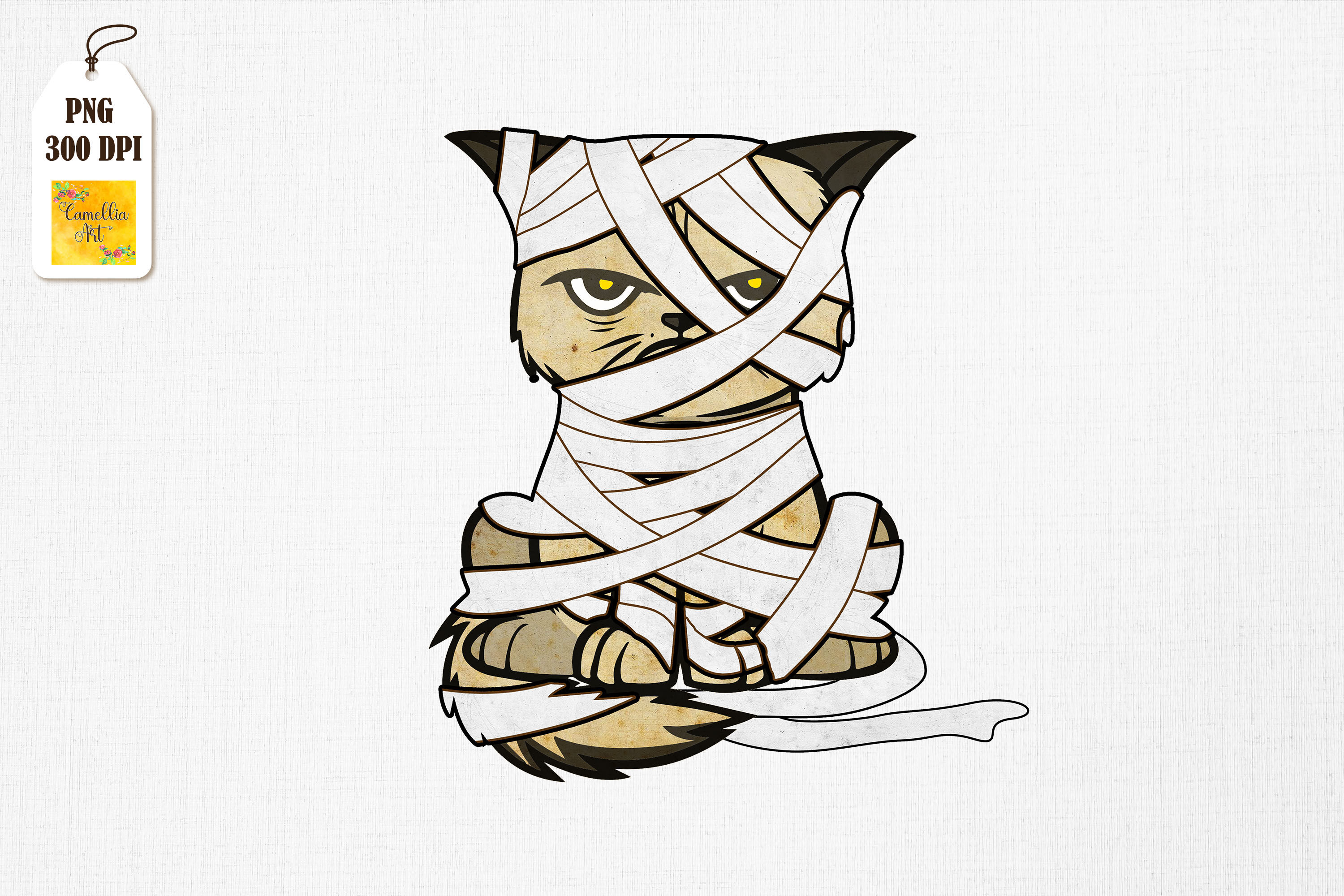 Mummy Cat Halloween Best Gift By Mulew Art