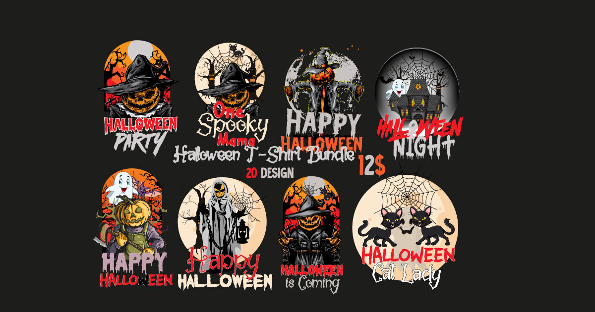 Halloween T-Shirt Mega Bundle , Halloween SVG Mega Bundle