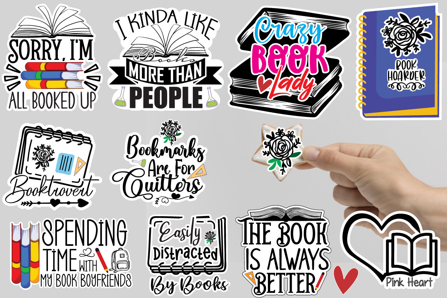 Beautiful Book lover illustration Sticker for Sale by IviBlack