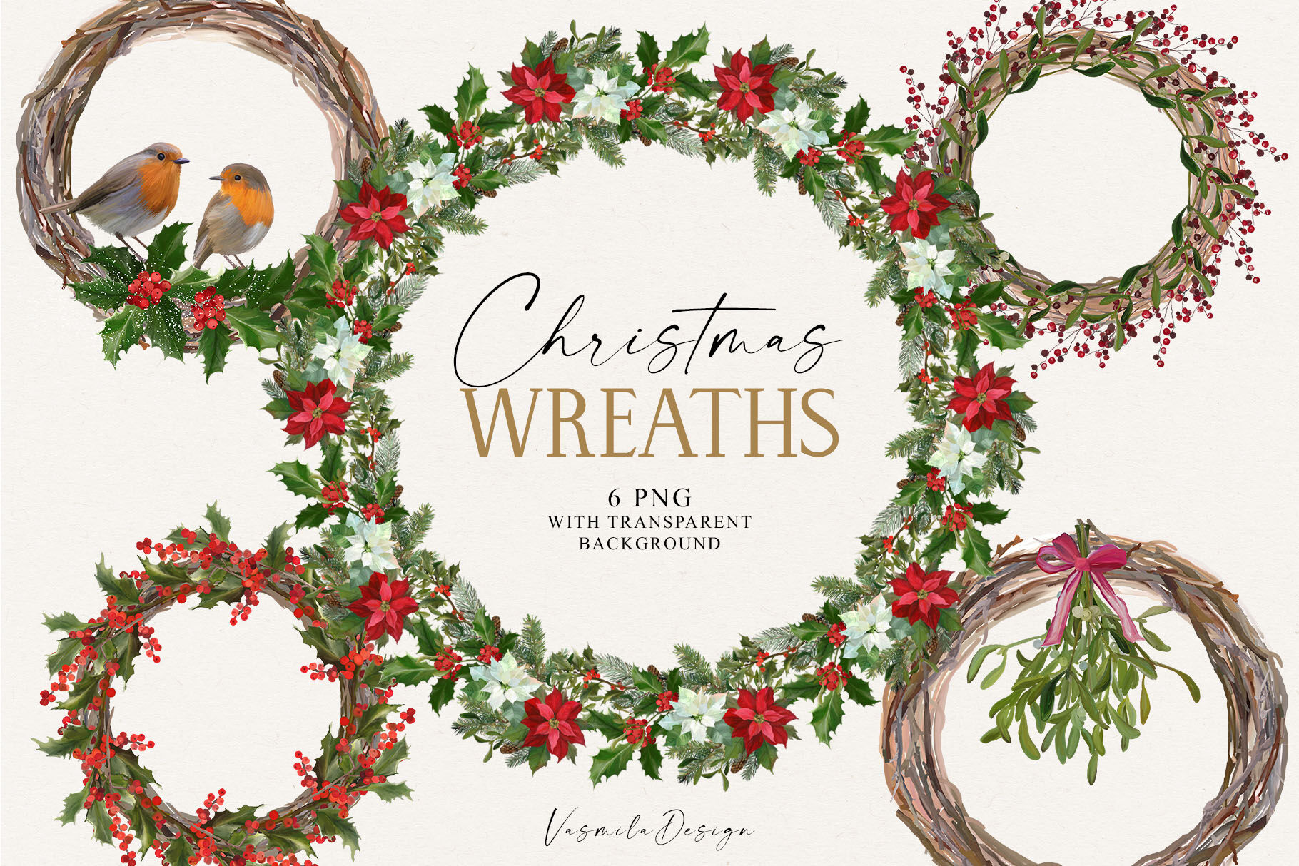 Christmas wreath frame clipart. Free download transparent .PNG