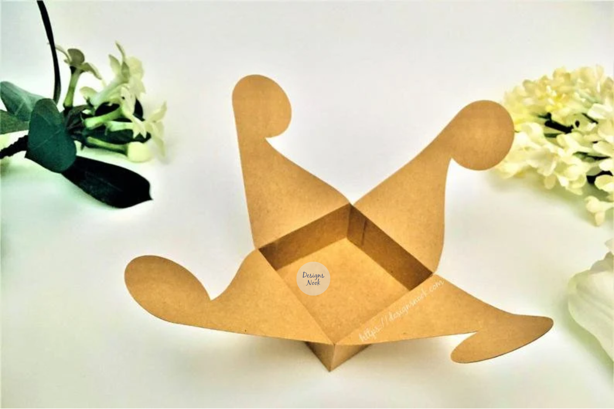 Twist Top Box Template, Flower Top Box Template SVG DXF PDF By