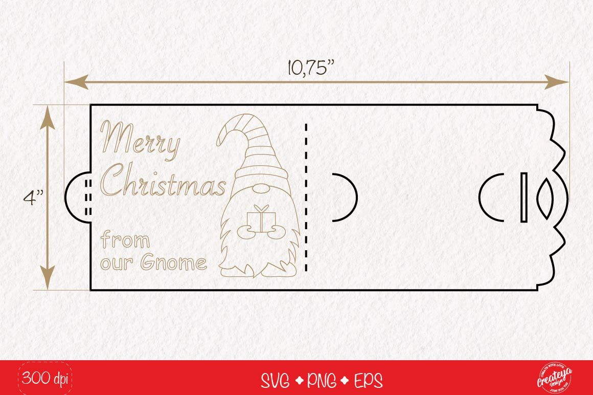 Christmas gift card holder template SVG Bundle, Christmas Gnome