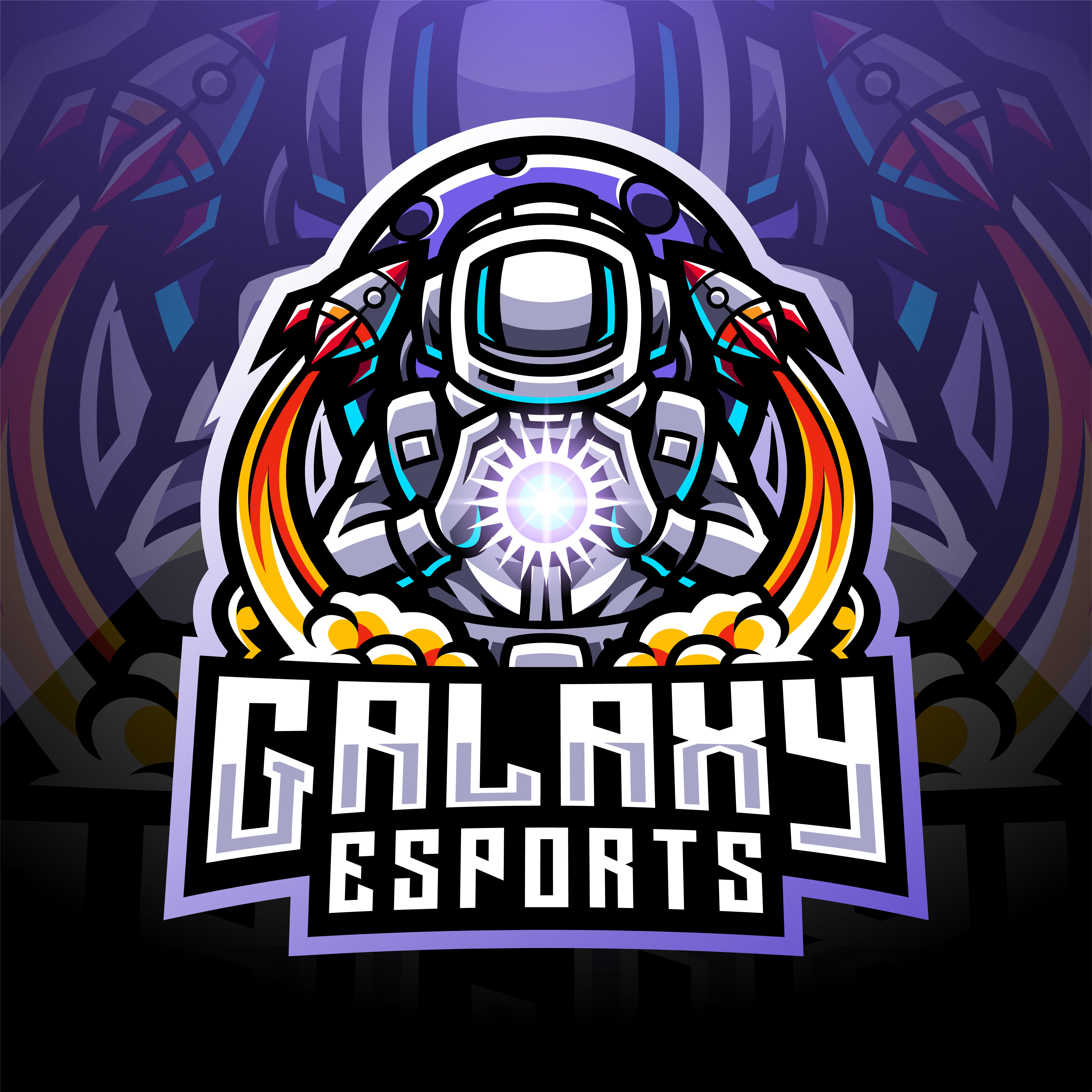 Galaxy astronaut esport mascot logo By Visink | TheHungryJPEG