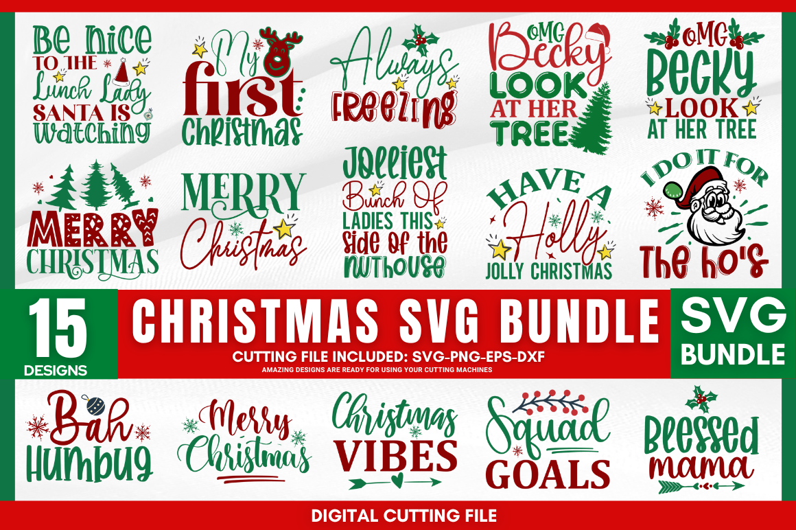 Christmas SVG Bundle, Funny Christmas SVG Bundle By DESIGNS DARK ...