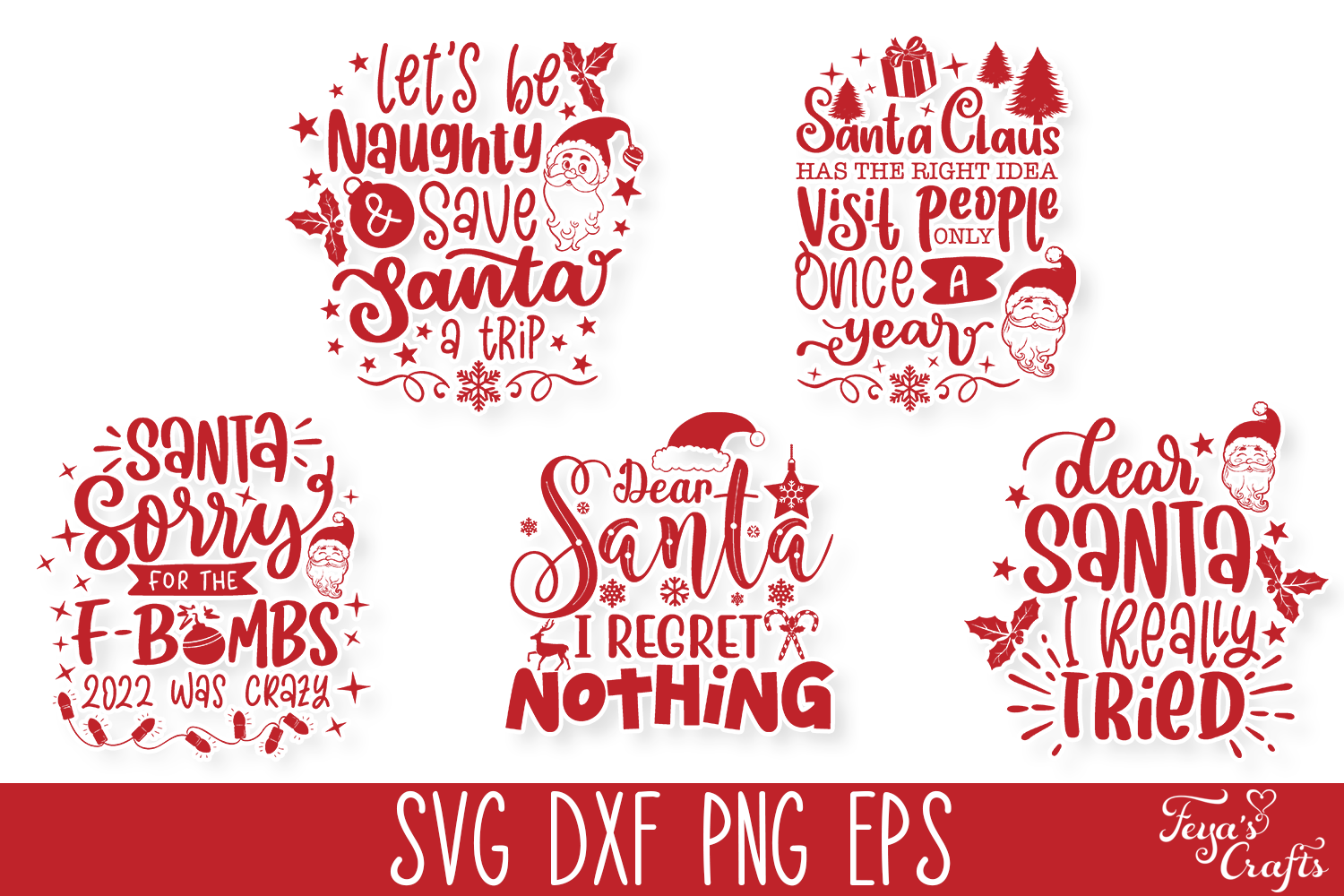 Dear Santa Funny Christmas Svg Quotes Pack By Anastasia Feya Fonts 