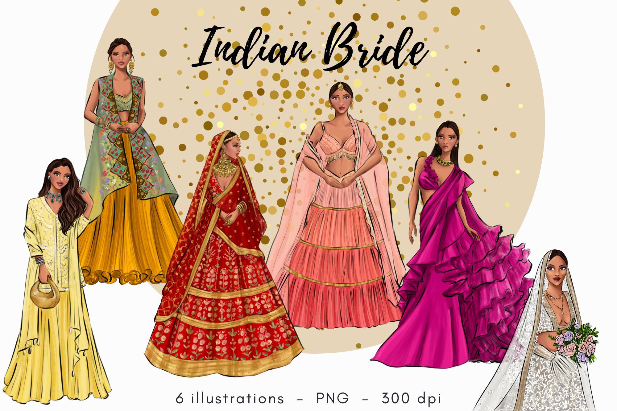 Buy Lehenga Clipart Online In India - Etsy India