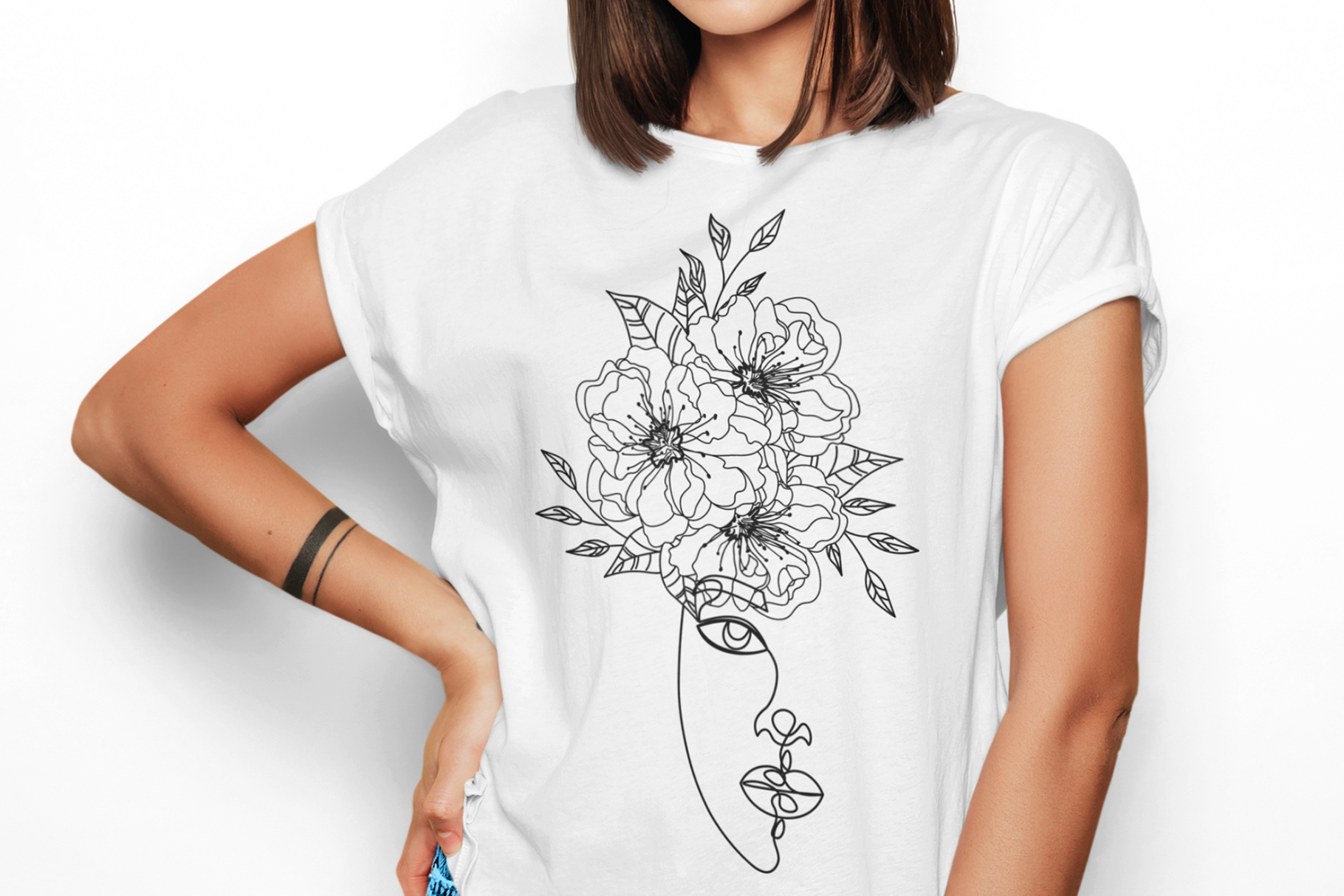Minimalist Shirt Wildflower Shirt Line Drawing Shirt -  Norway