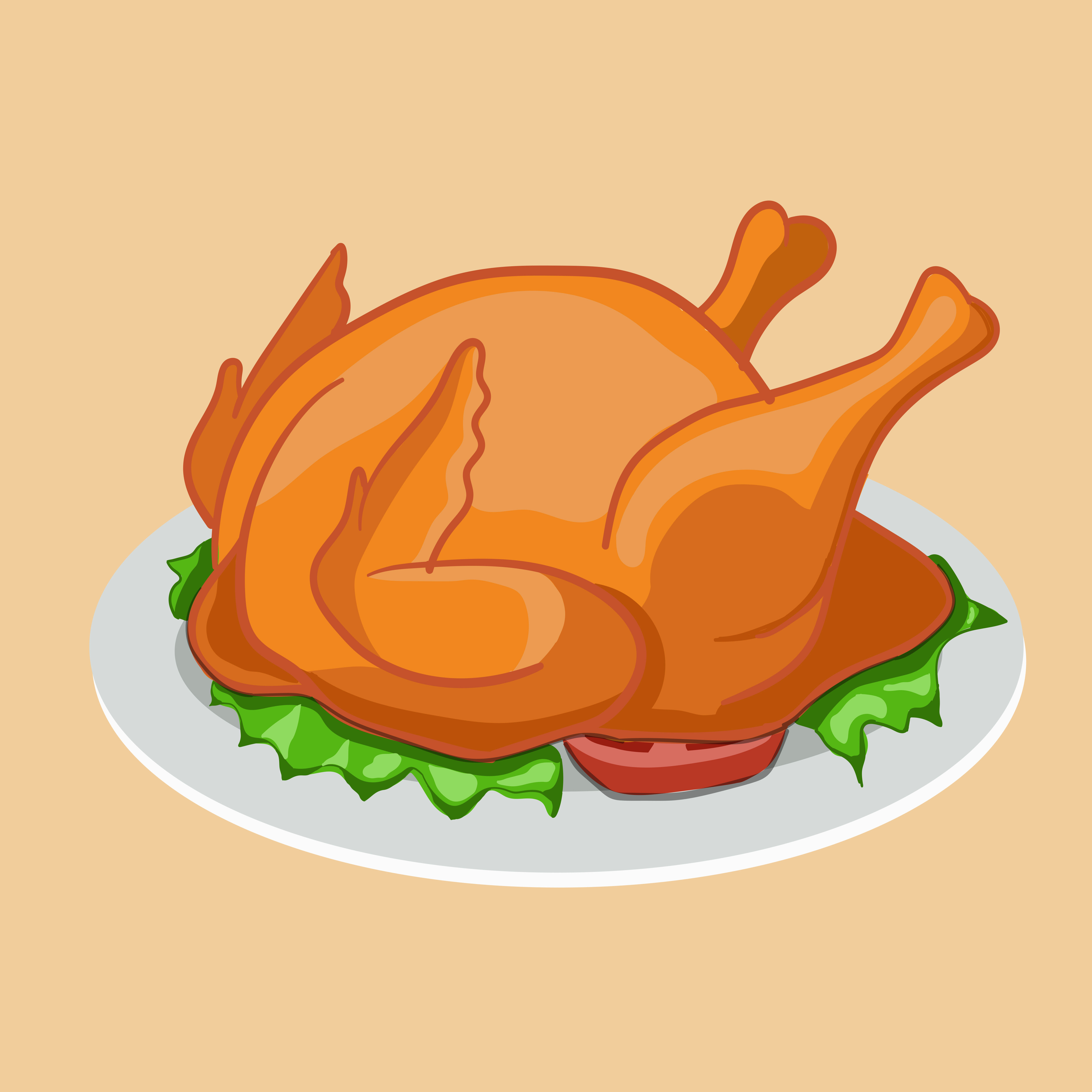 Roasted Chicken Vector Illustration By DNS2011 | TheHungryJPEG