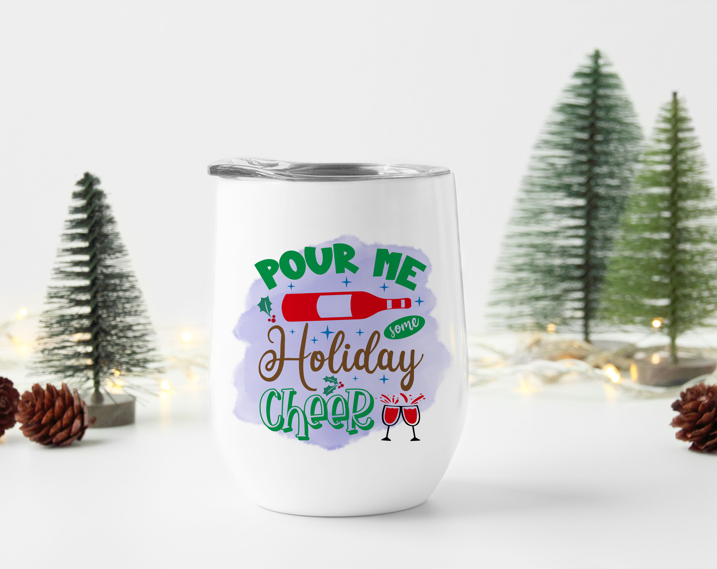 Christmas Wine Tumbler Sublimation Designs Bundle, 6 Designs By ...