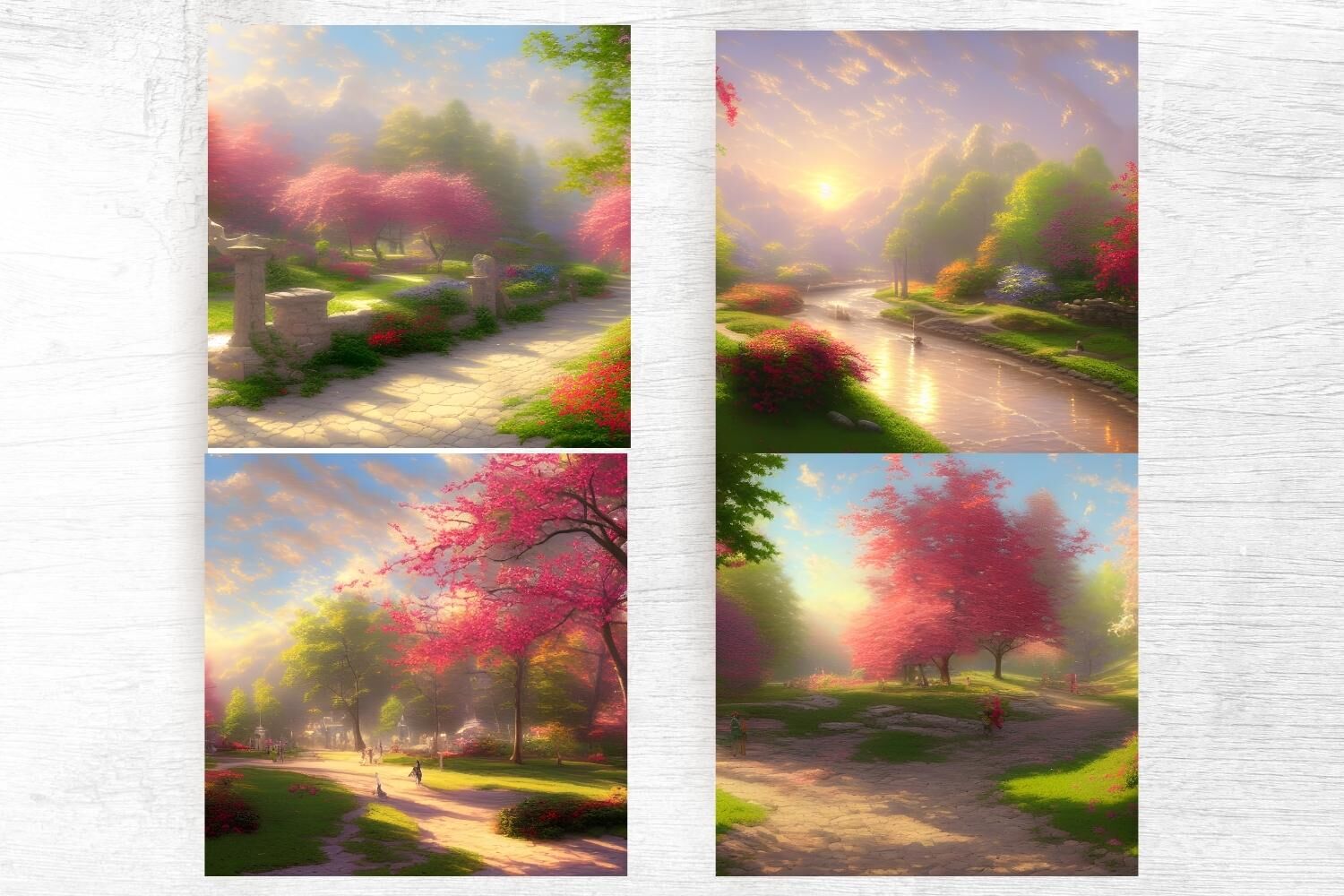 Spring Watercolor Backgrounds By Old Continent Design | TheHungryJPEG