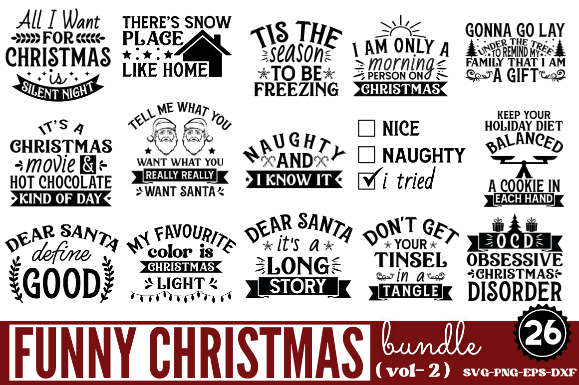 Funny Christmas SVG Bundle By DESIGNS DARK | TheHungryJPEG